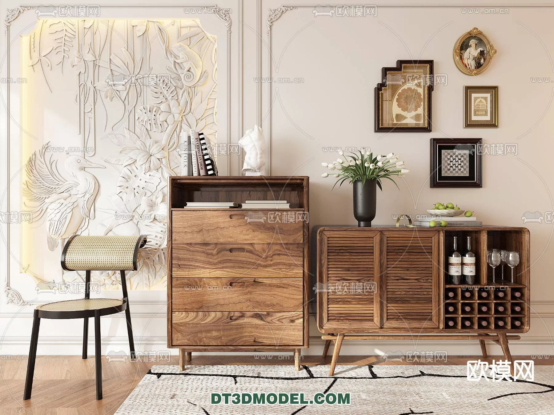 WABI SABI STYLE 3D MODELS – CABINETS – 0035