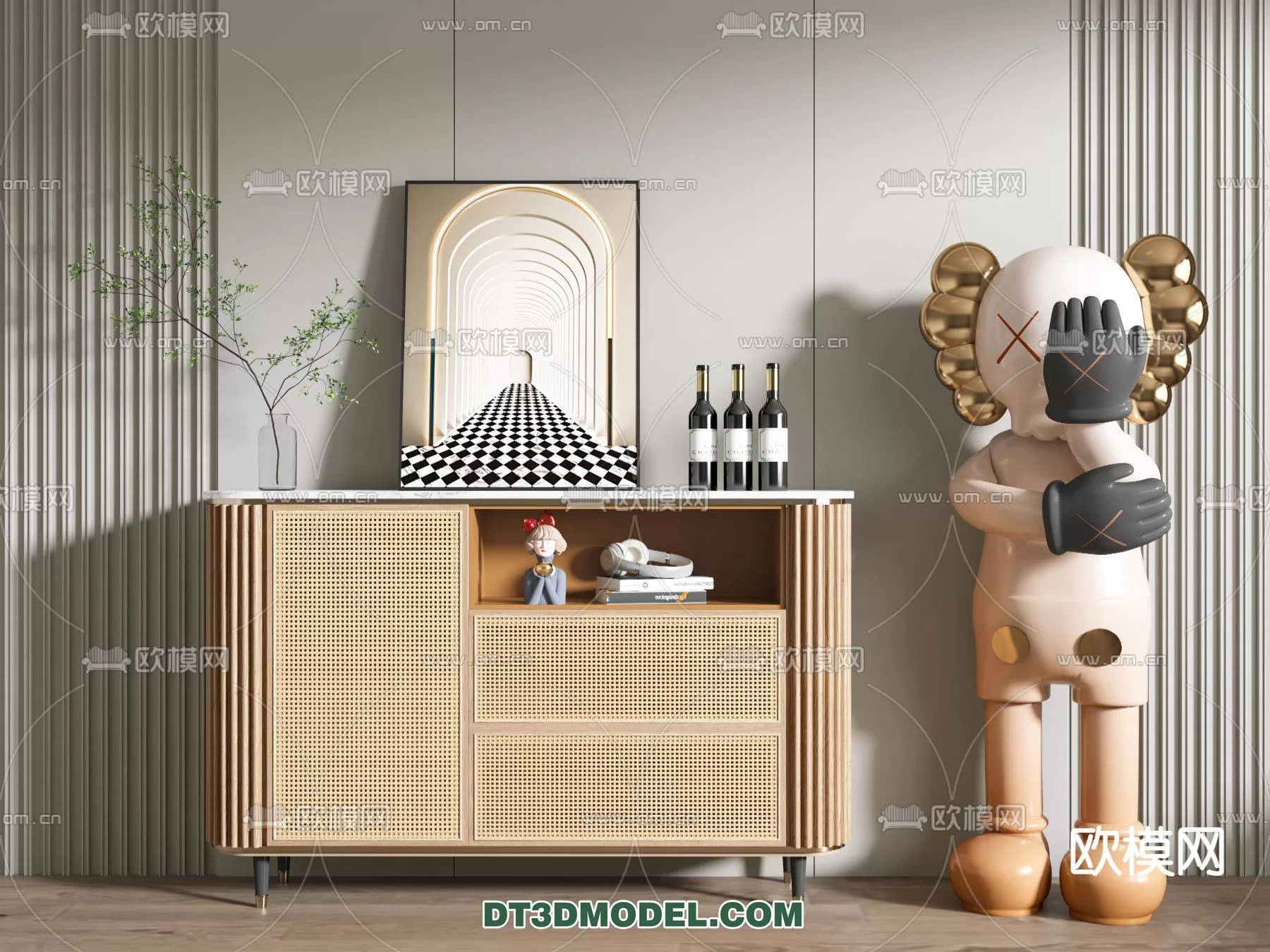 WABI SABI STYLE 3D MODELS – CABINETS – 0084