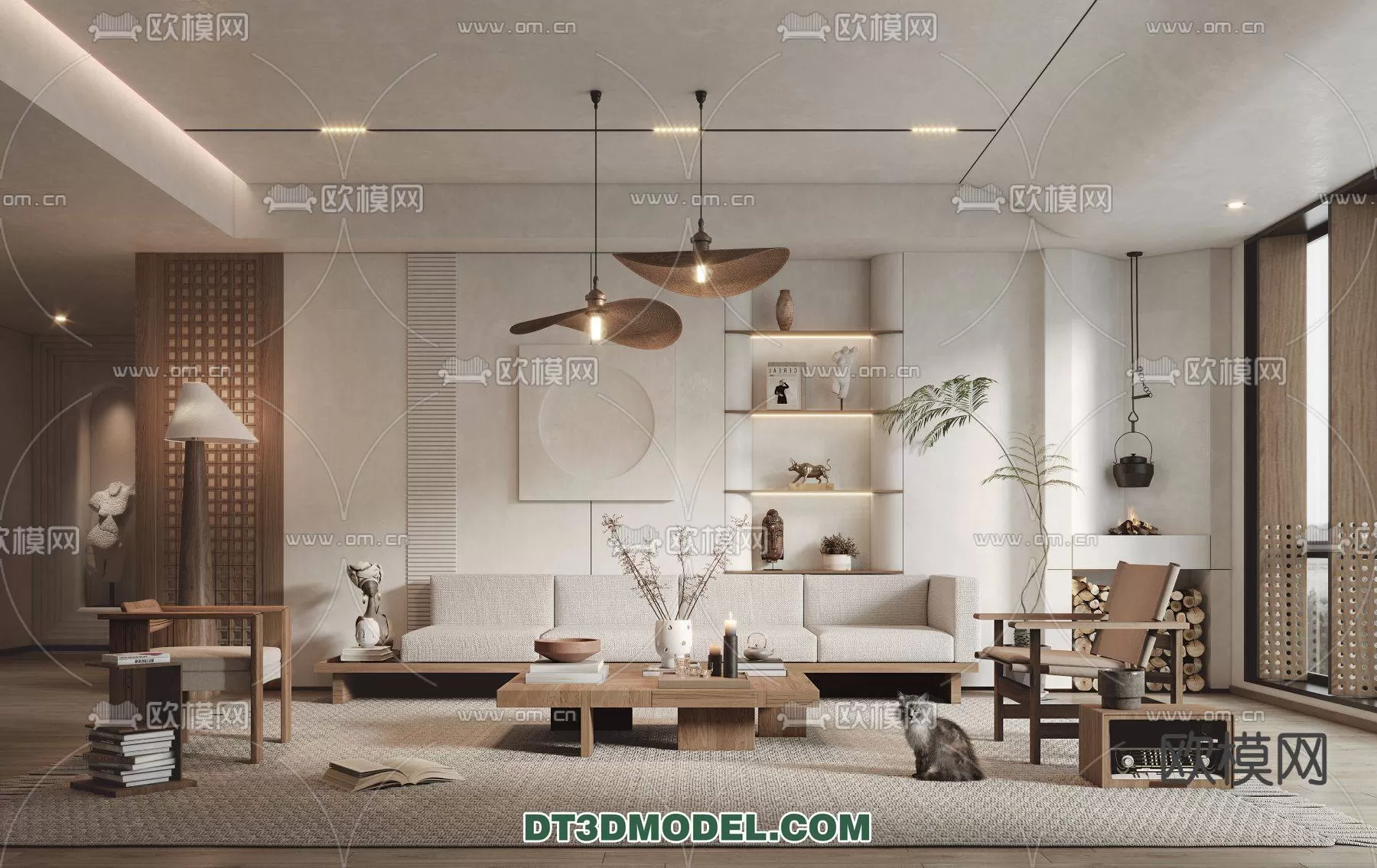 WABI SABI STYLE 3D MODELS – LIVING ROOM – 0011