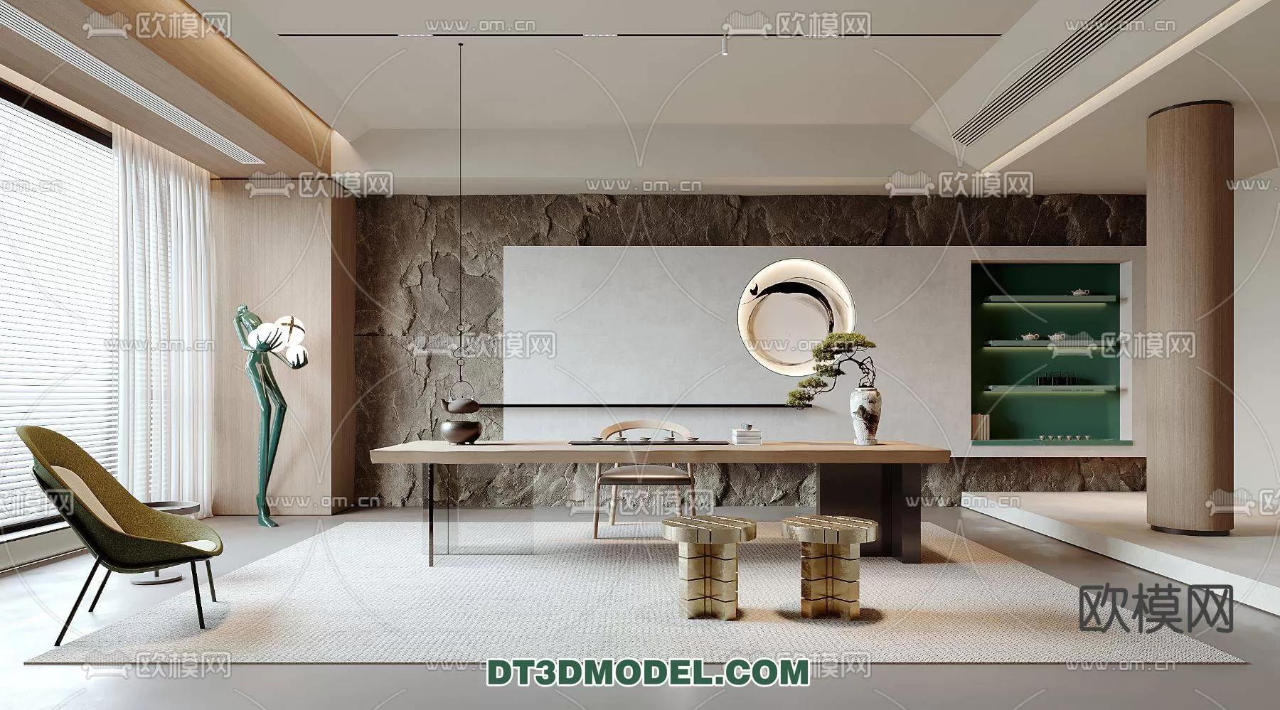 WABI SABI STYLE 3D MODELS – TEAROOM – 0014