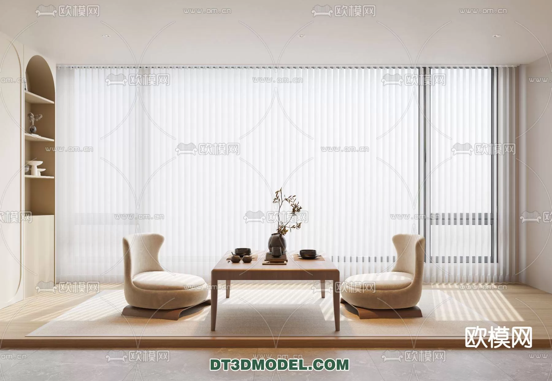 WABI SABI STYLE 3D MODELS – TEAROOM – 0016