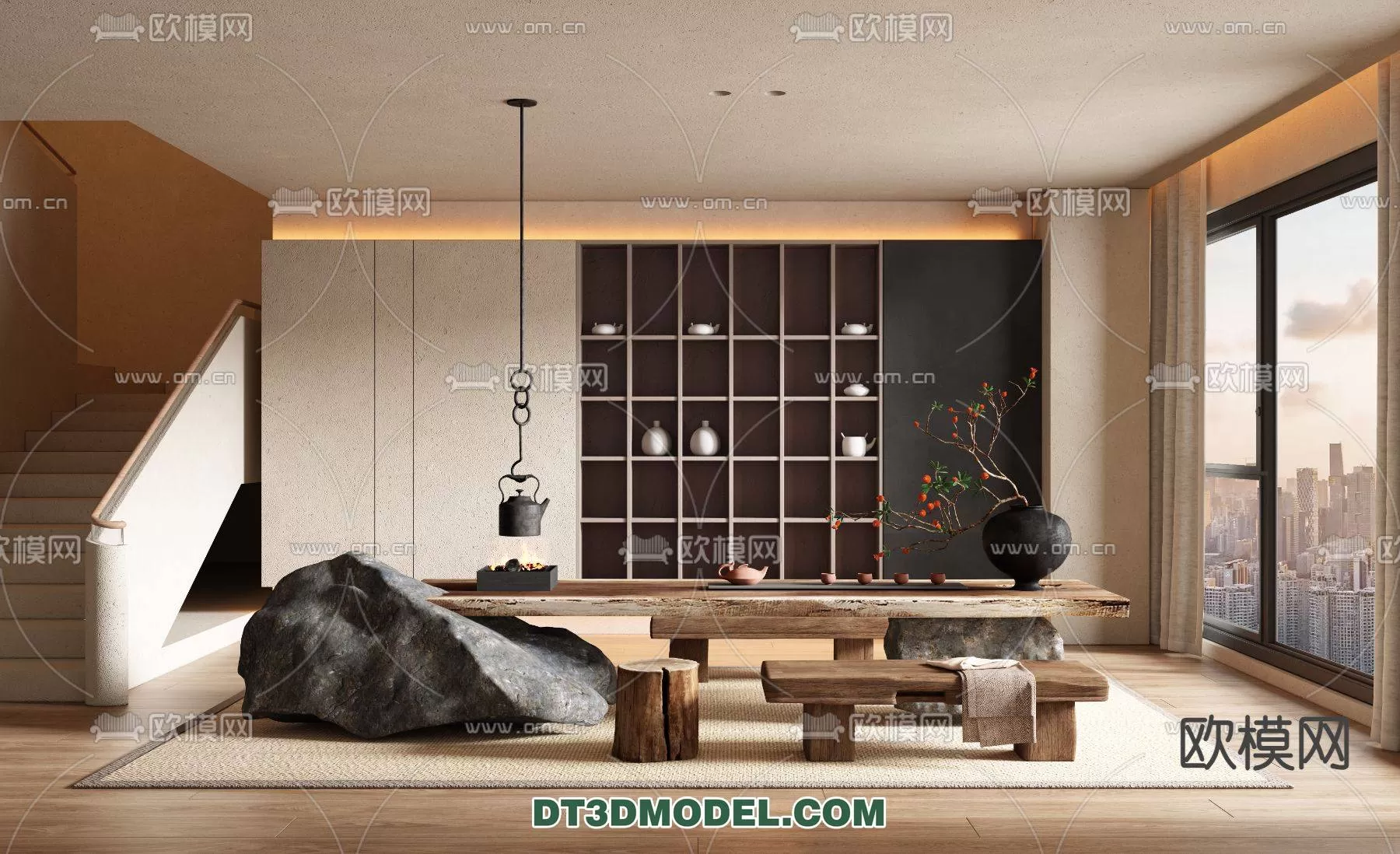 WABI SABI STYLE 3D MODELS – TEAROOM – 0017