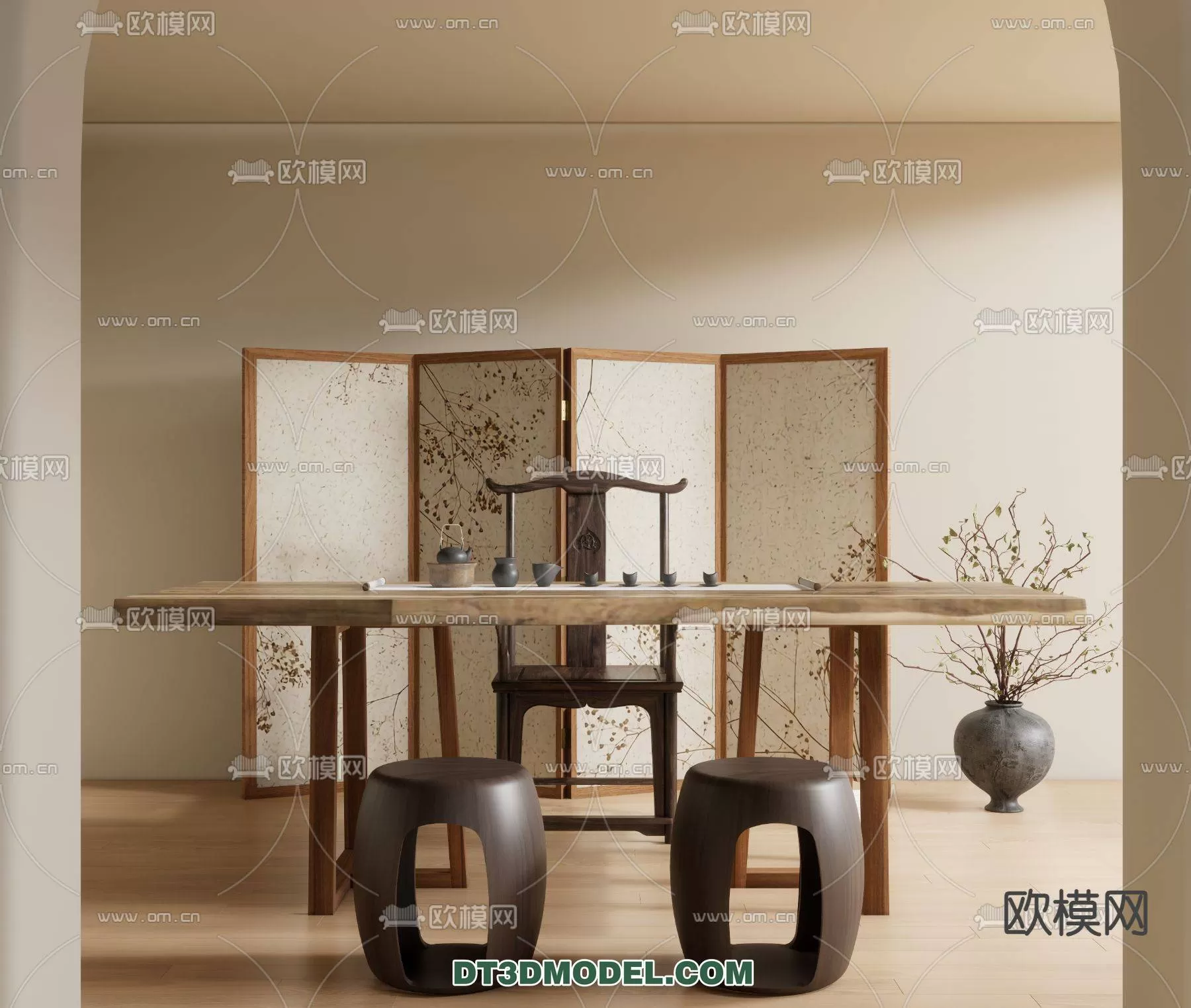 WABI SABI STYLE 3D MODELS – TEAROOM – 0020