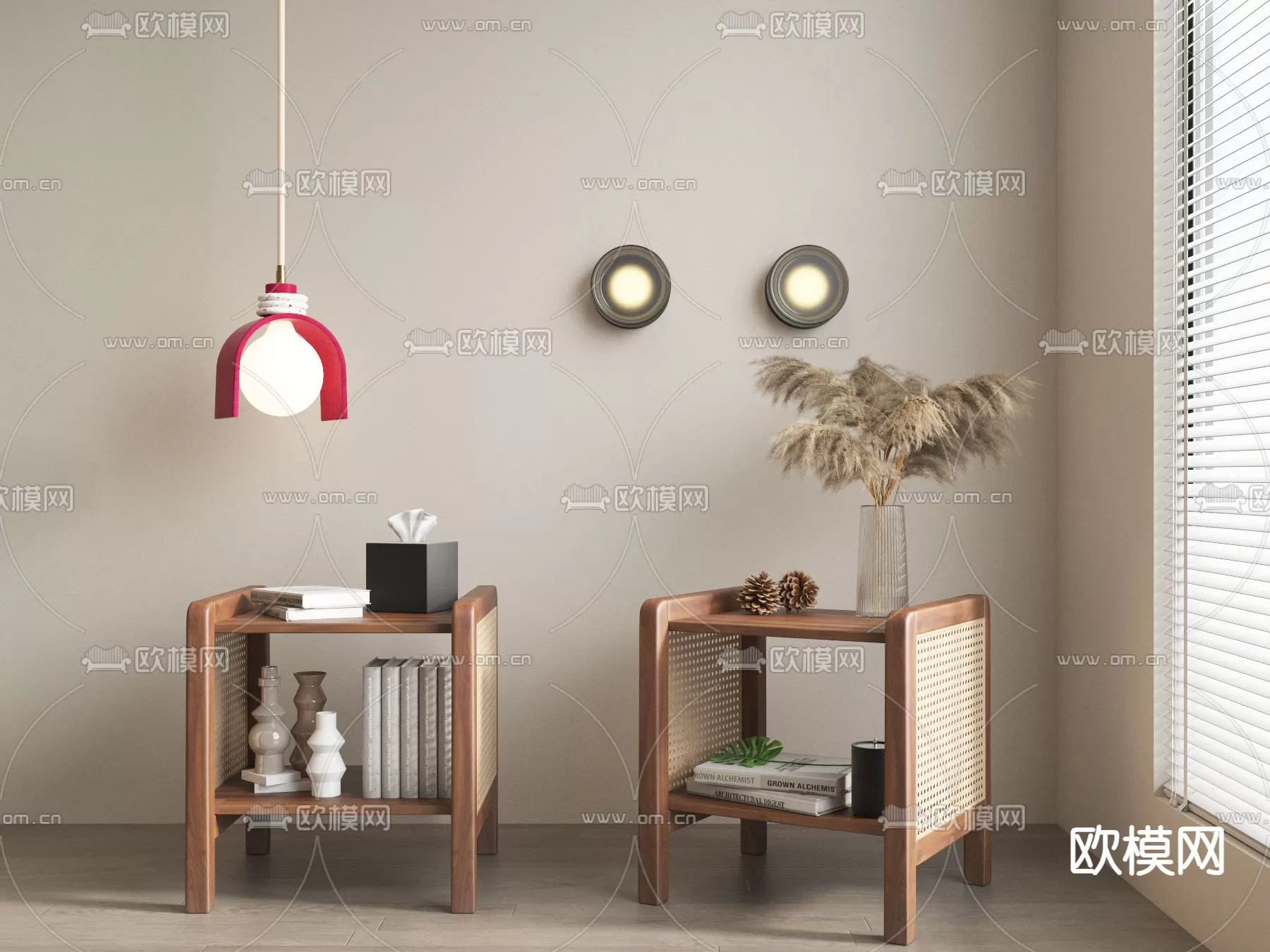 WABI SABI STYLE 3D MODELS – BEDSIDE TABLES – 0003