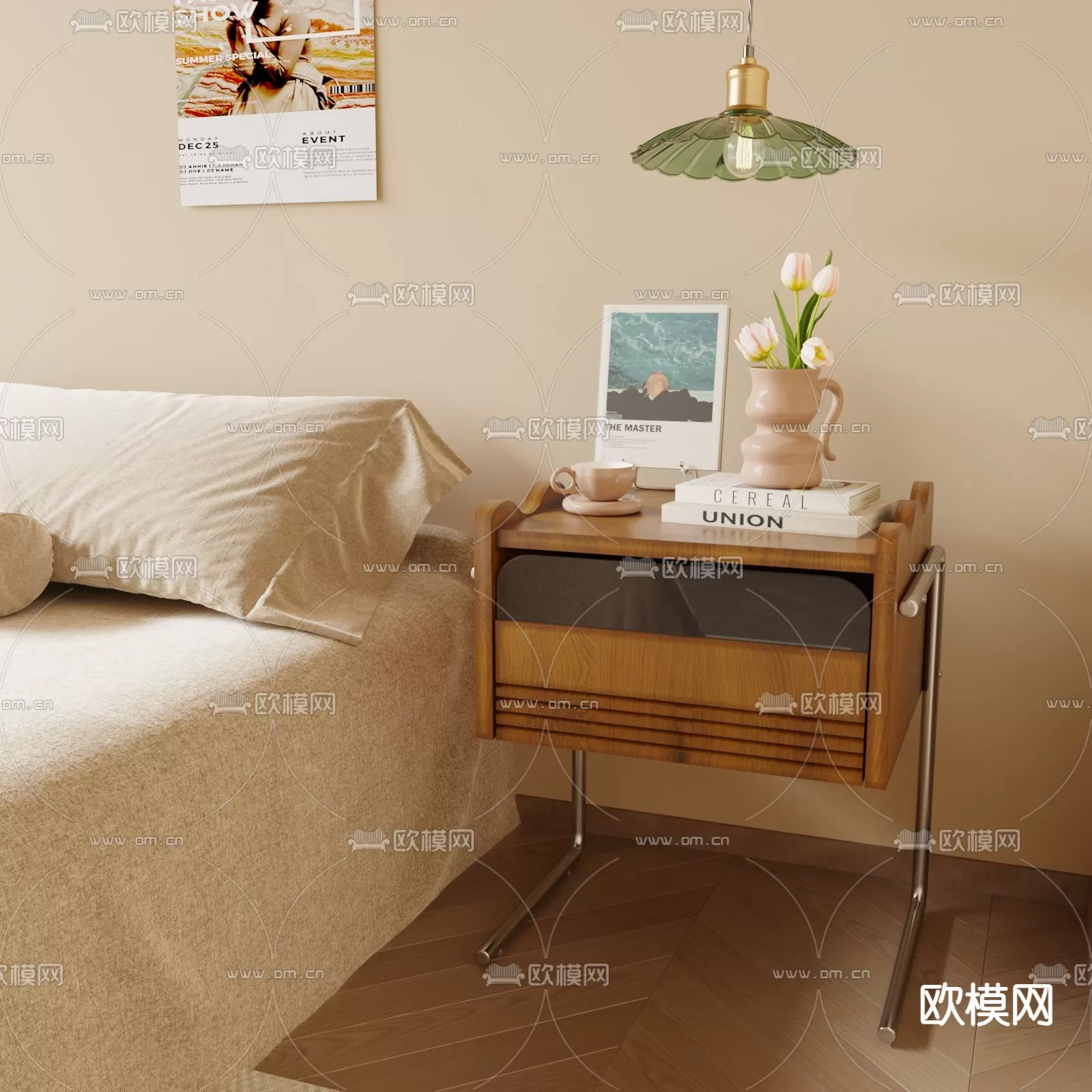 WABI SABI STYLE 3D MODELS – BEDSIDE TABLES – 0004