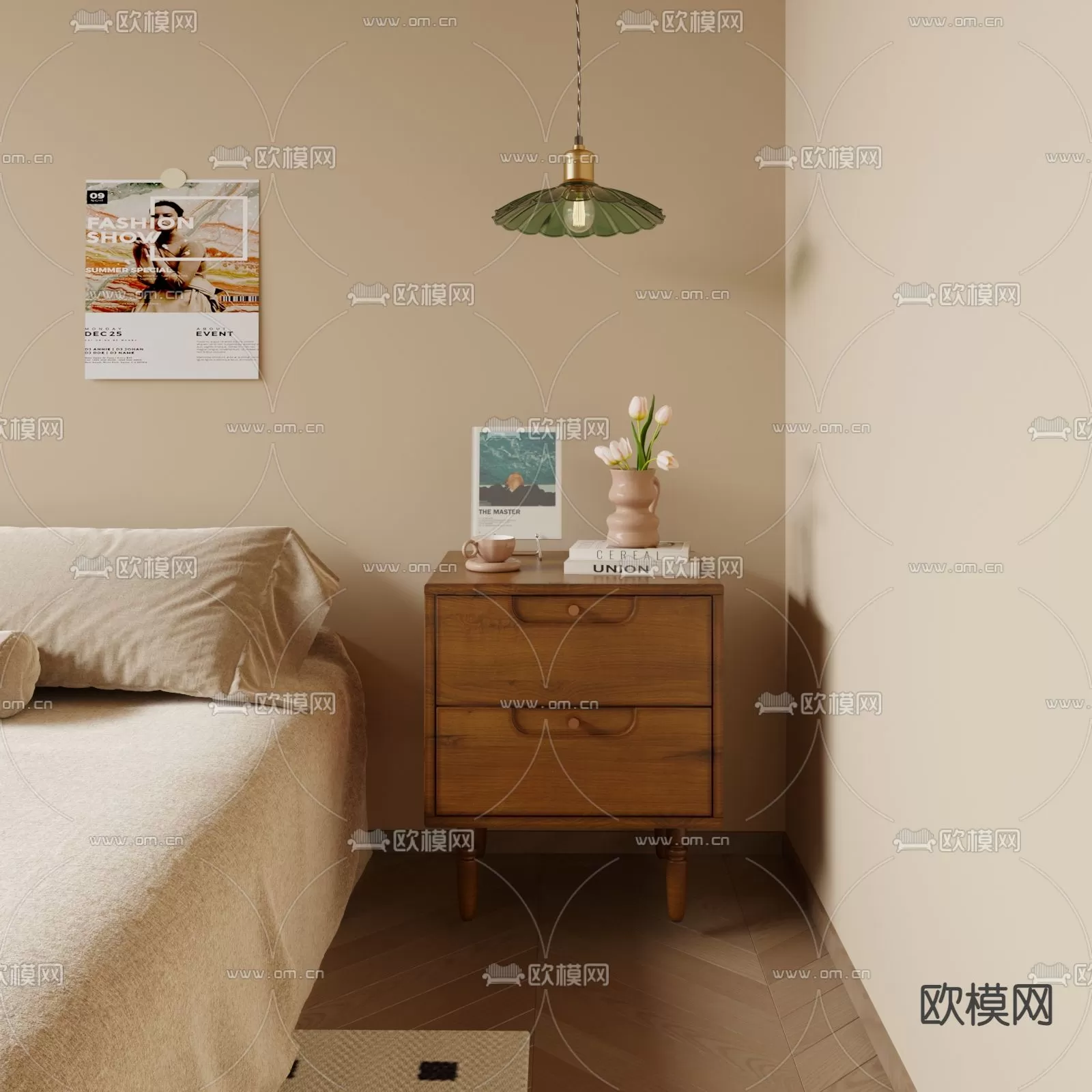 WABI SABI STYLE 3D MODELS – BEDSIDE TABLES – 0005