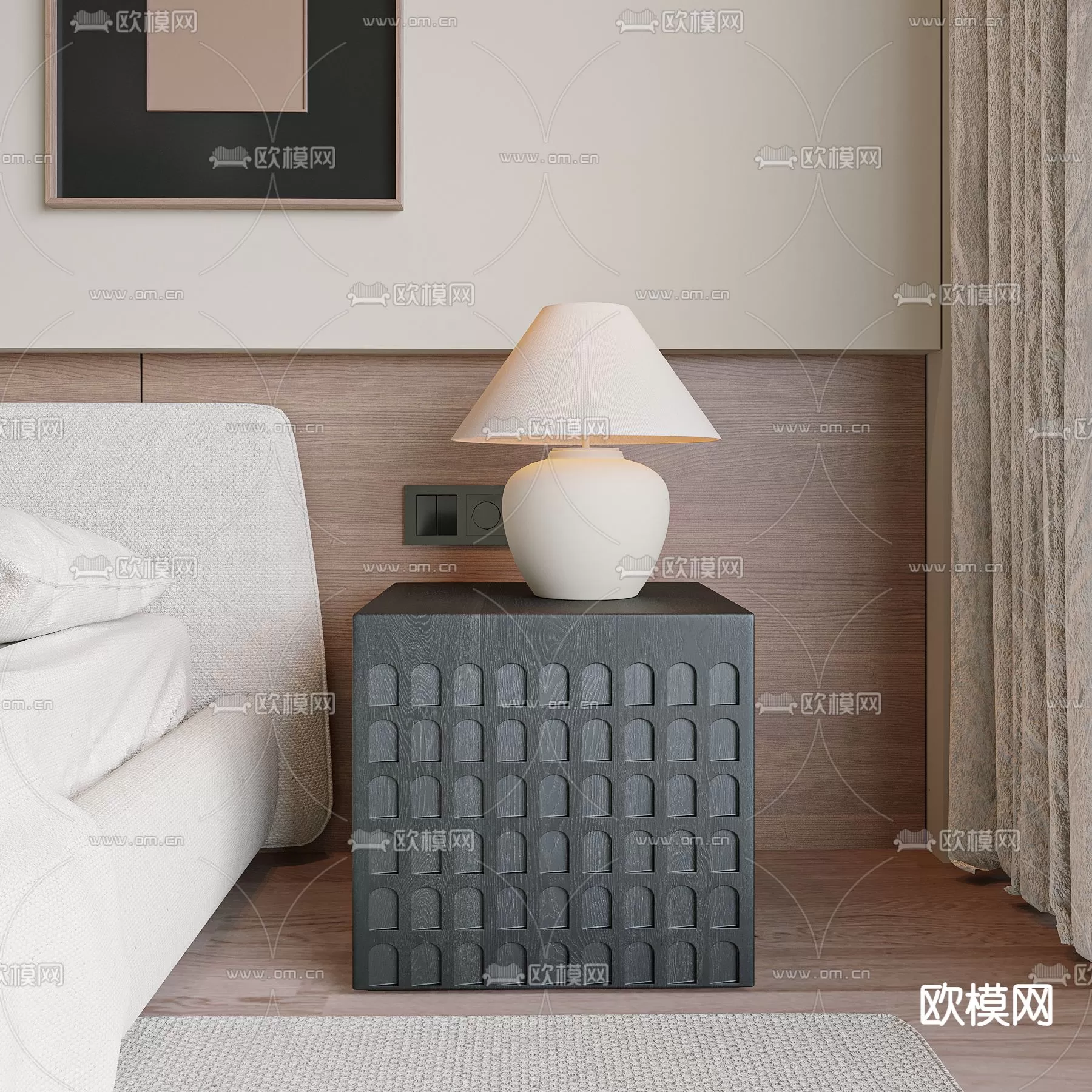 WABI SABI STYLE 3D MODELS – BEDSIDE TABLES – 0006