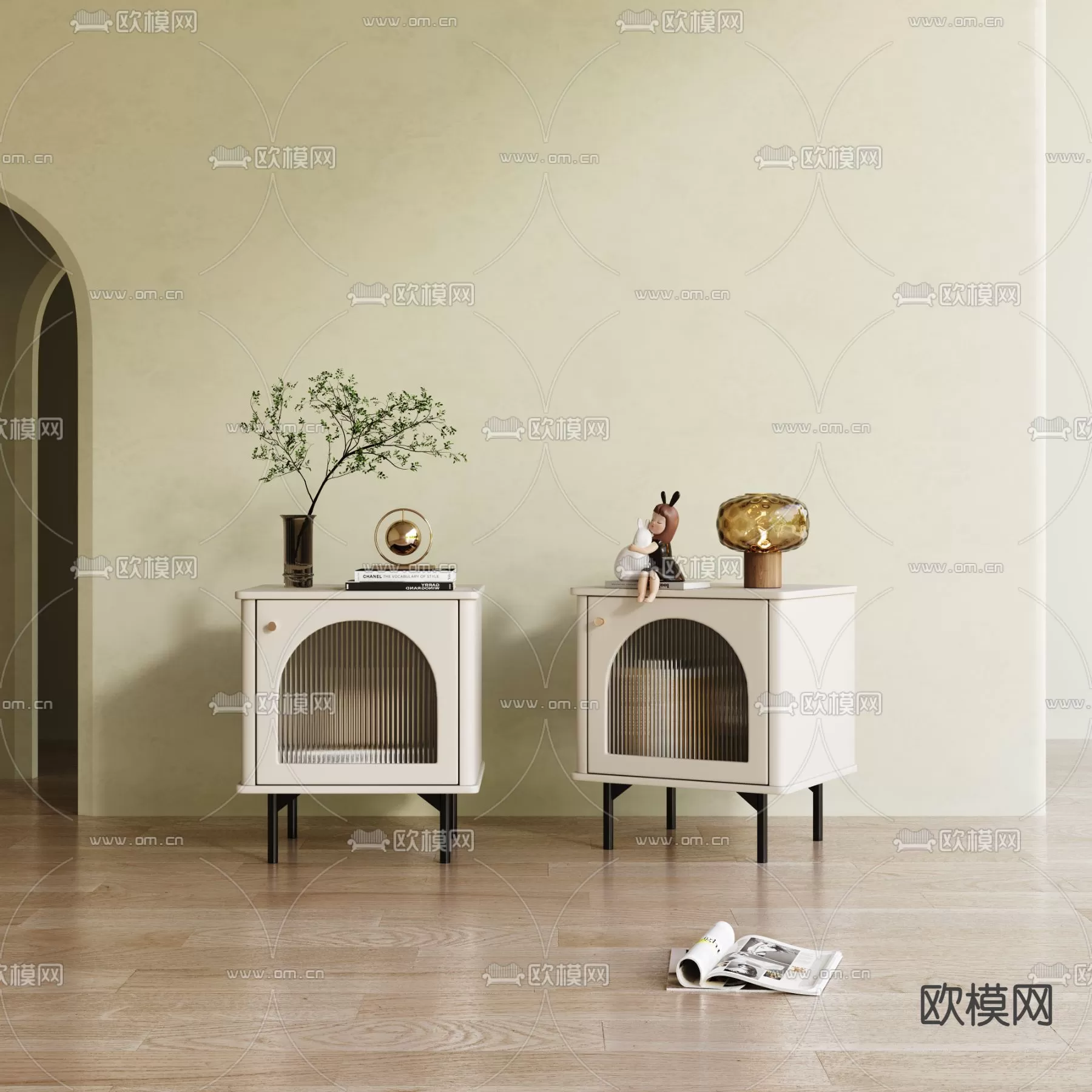 WABI SABI STYLE 3D MODELS – BEDSIDE TABLES – 0007