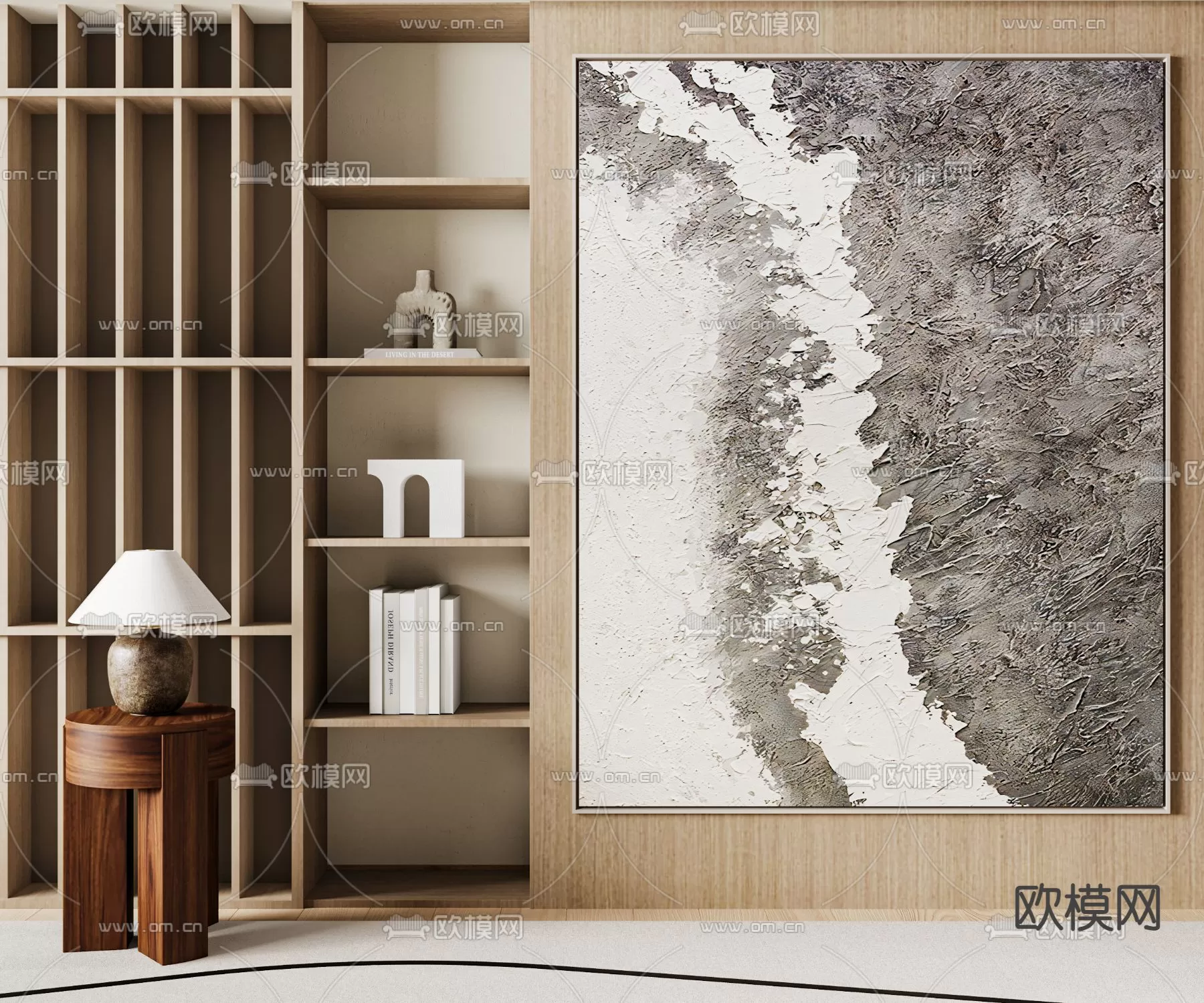 WABI SABI STYLE 3D MODELS – BEDSIDE TABLES – 0009