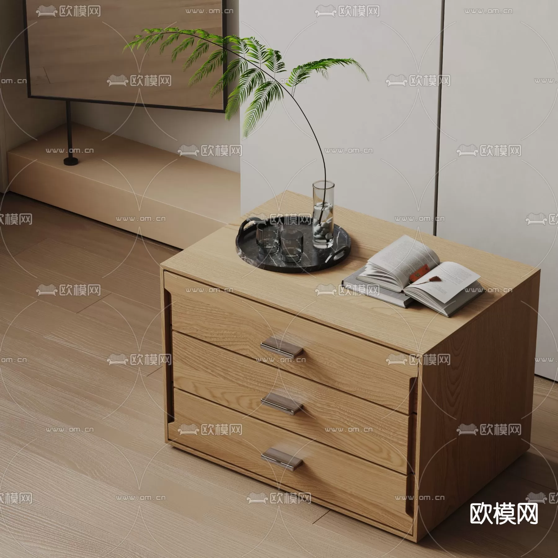 WABI SABI STYLE 3D MODELS – BEDSIDE TABLES – 0010