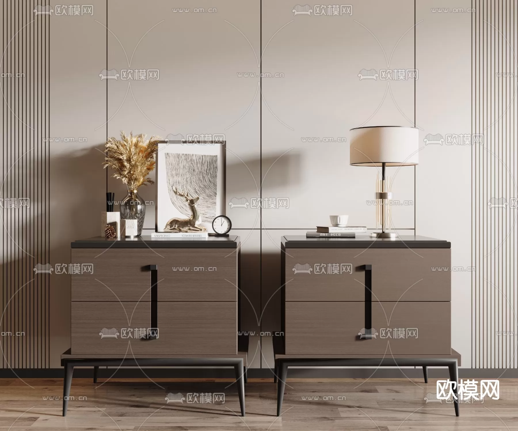 WABI SABI STYLE 3D MODELS – BEDSIDE TABLES – 0011