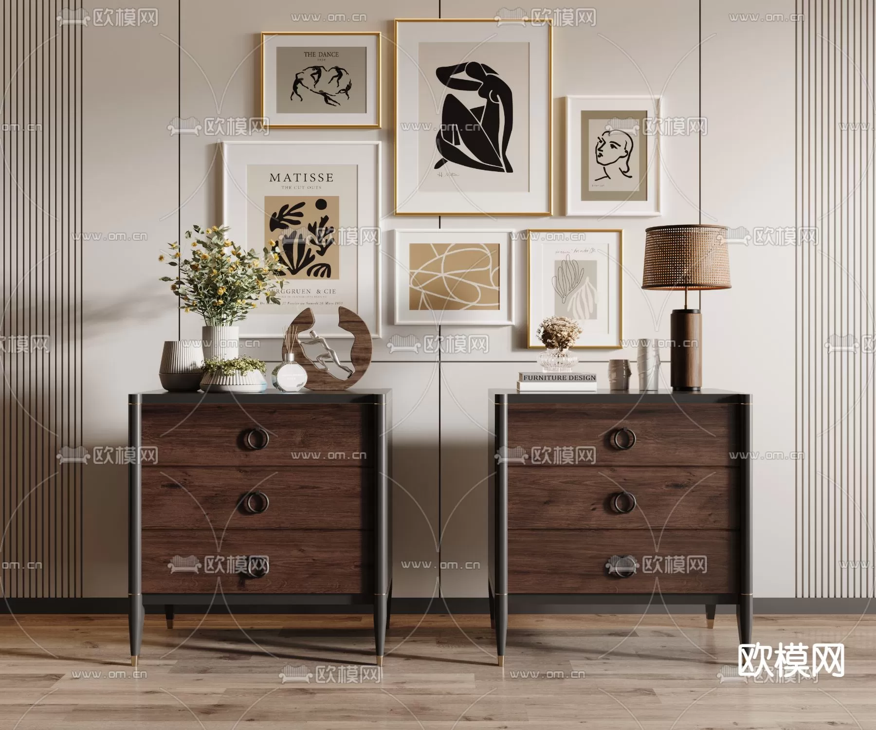 WABI SABI STYLE 3D MODELS – BEDSIDE TABLES – 0012