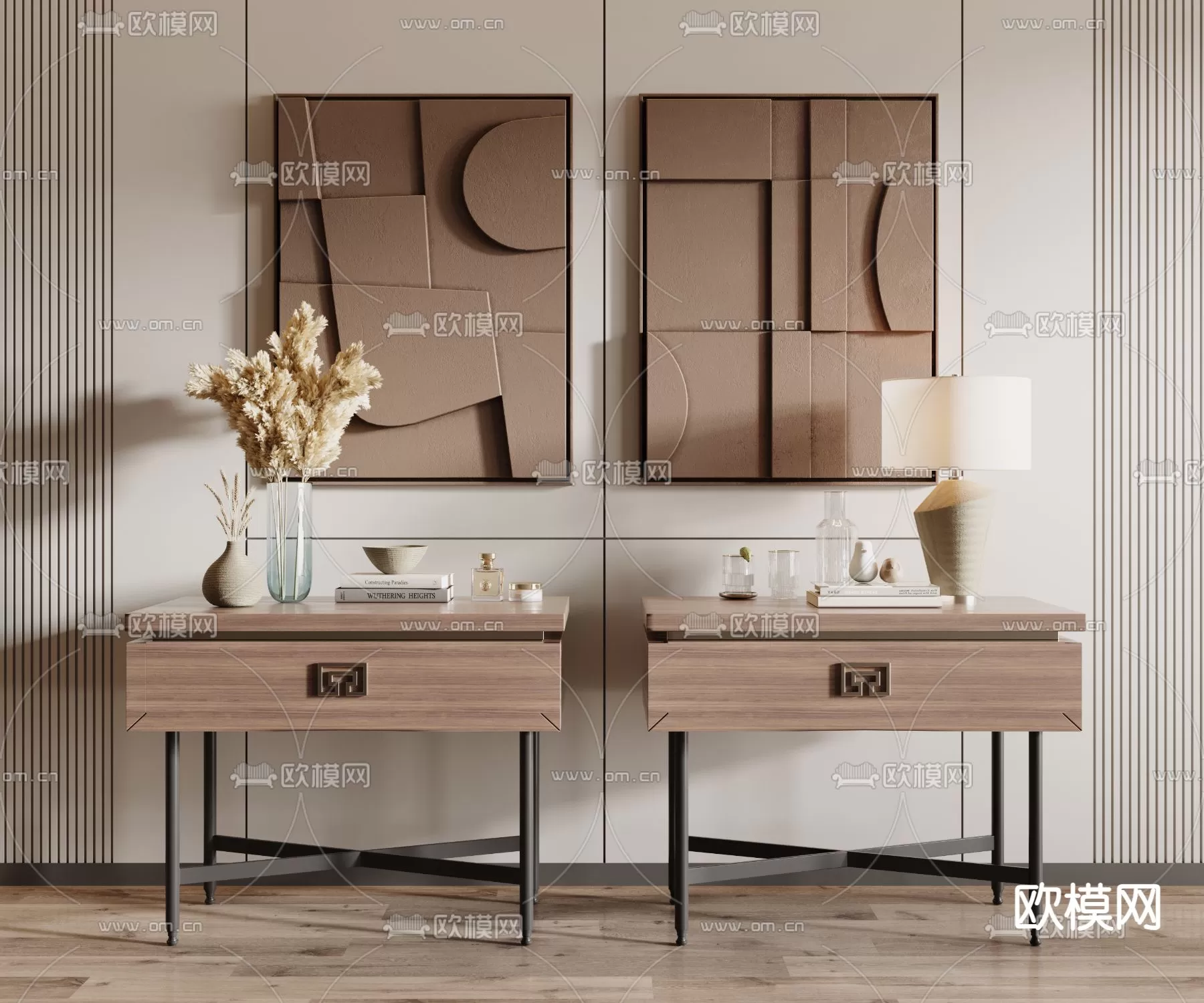 WABI SABI STYLE 3D MODELS – BEDSIDE TABLES – 0013