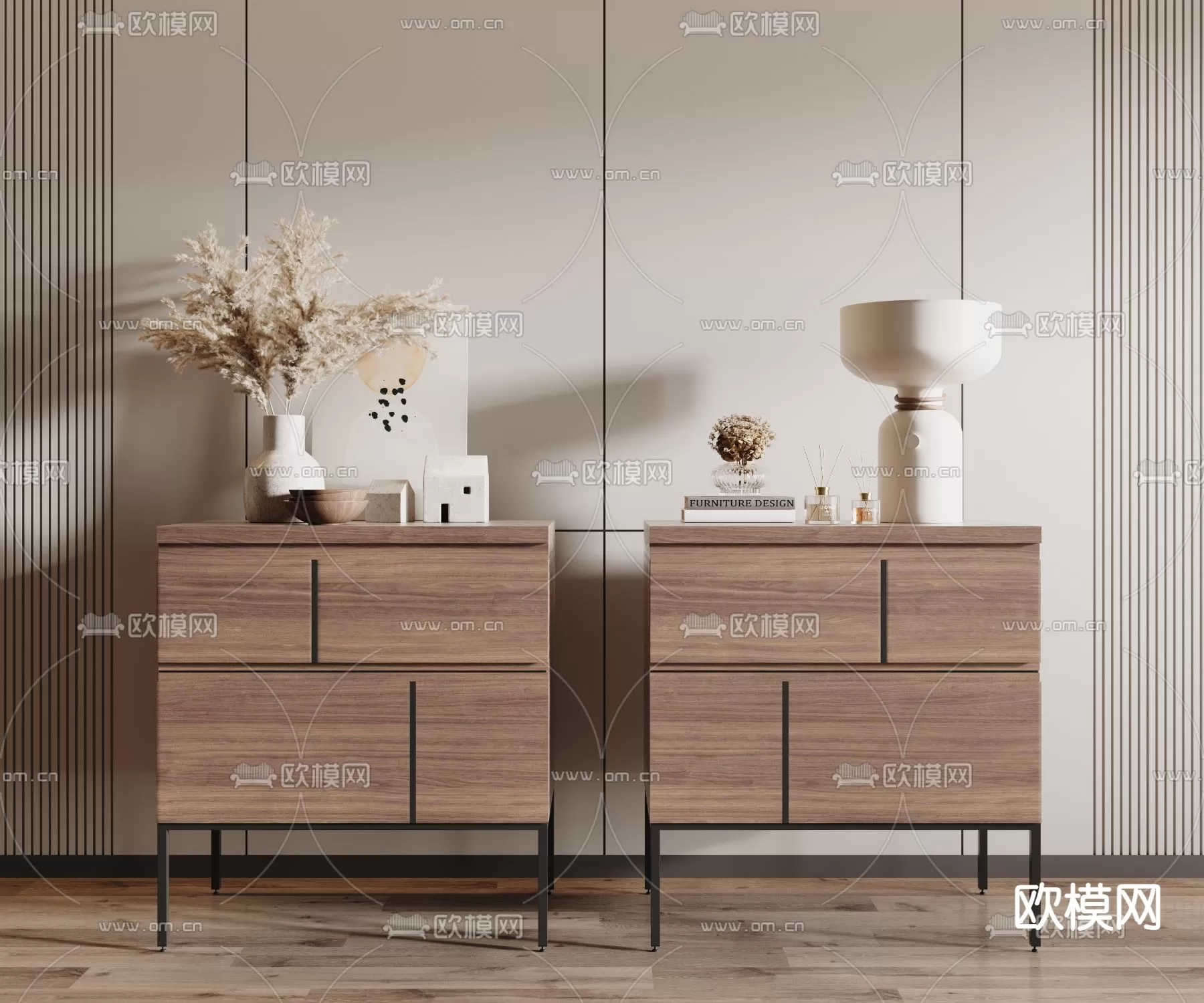 WABI SABI STYLE 3D MODELS – BEDSIDE TABLES – 0014