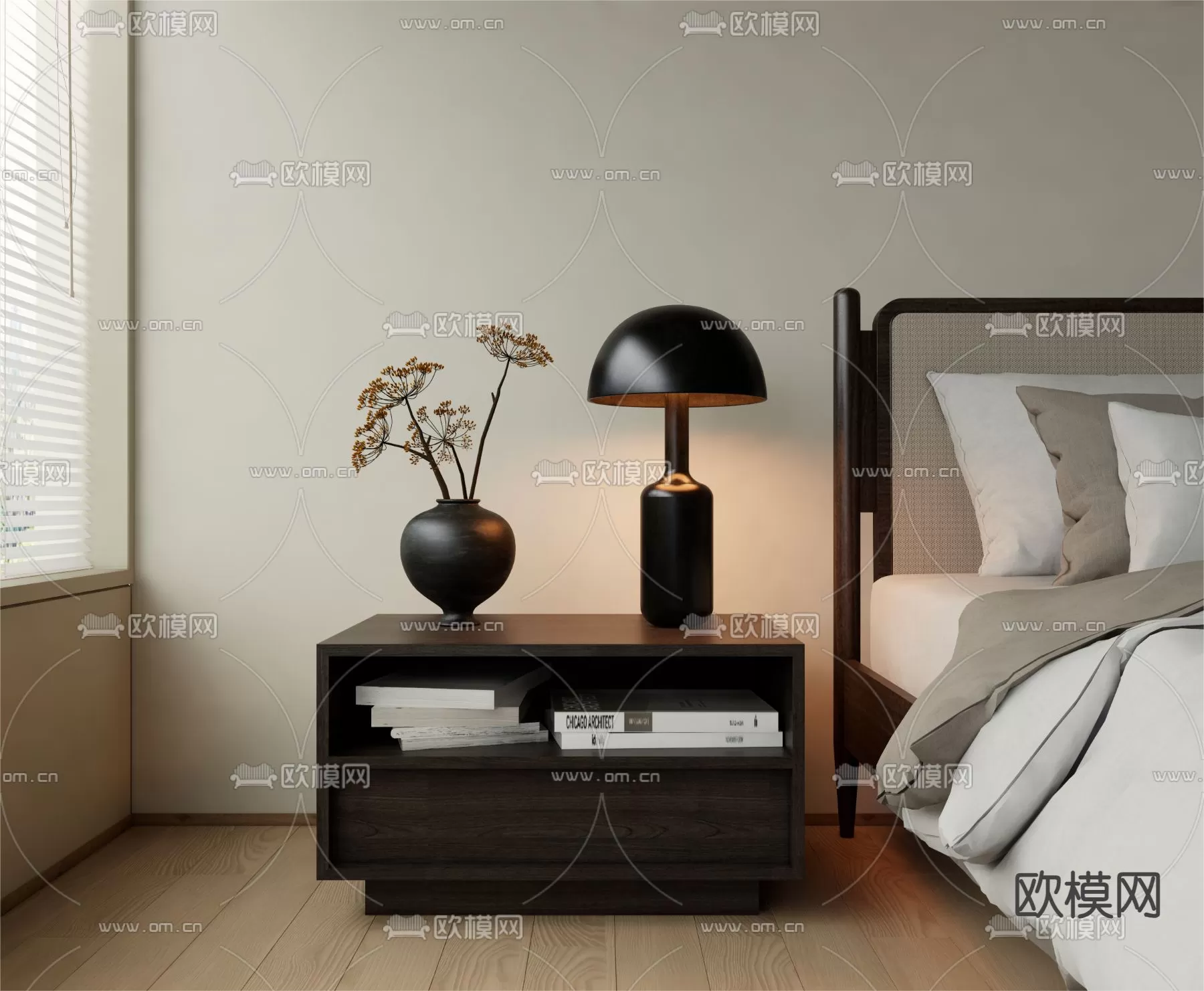 WABI SABI STYLE 3D MODELS – BEDSIDE TABLES – 0019