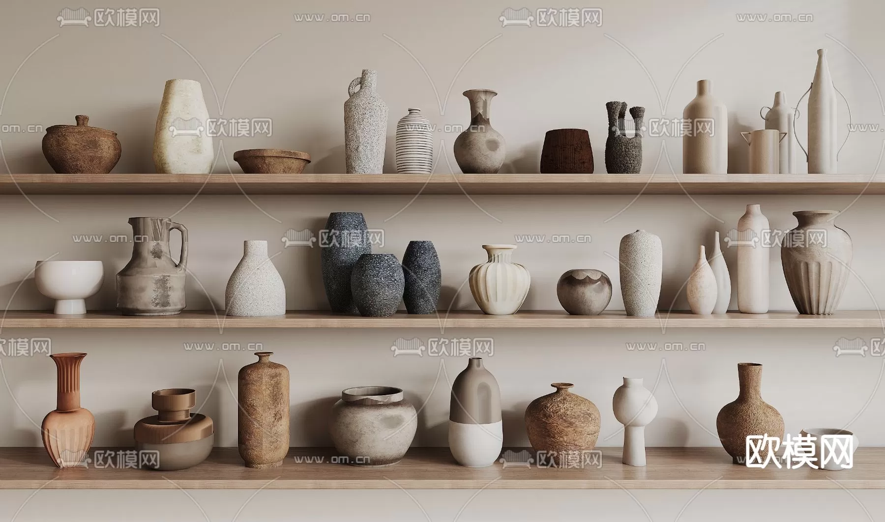 WABI SABI STYLE 3D MODELS – DECOR SETS – 0001