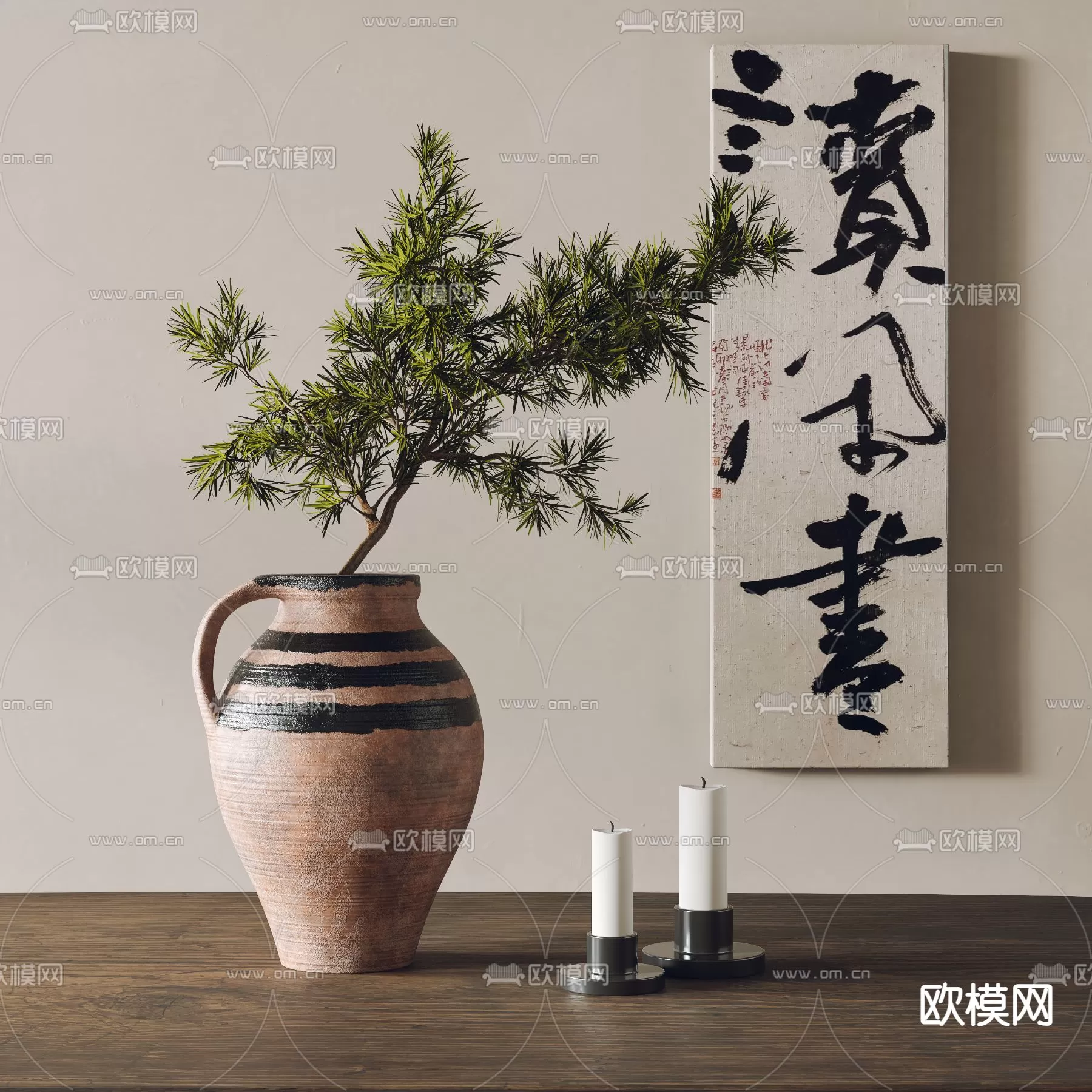 WABI SABI STYLE 3D MODELS – DECOR SETS – 0022