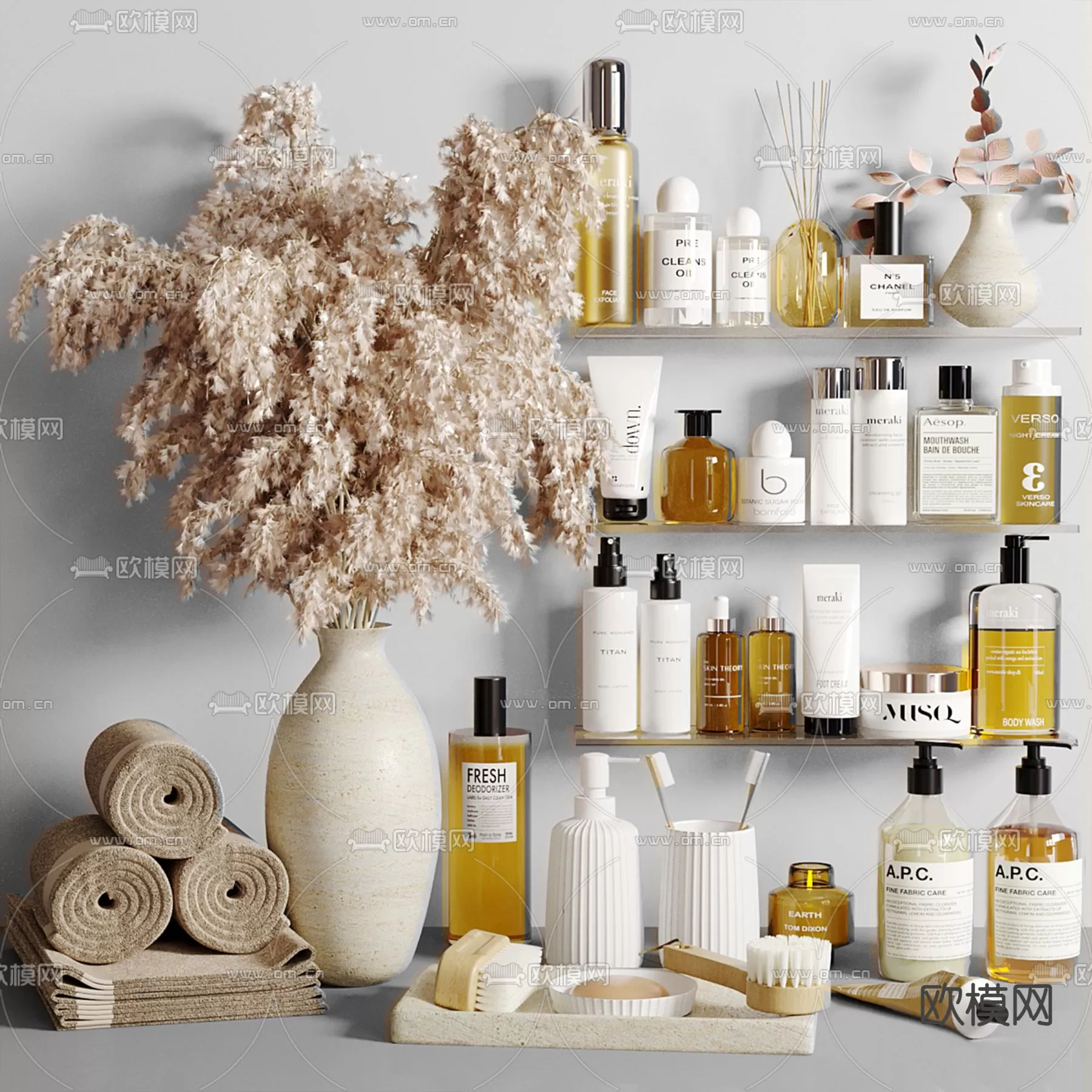 WABI SABI STYLE 3D MODELS – DECOR SETS – 0023