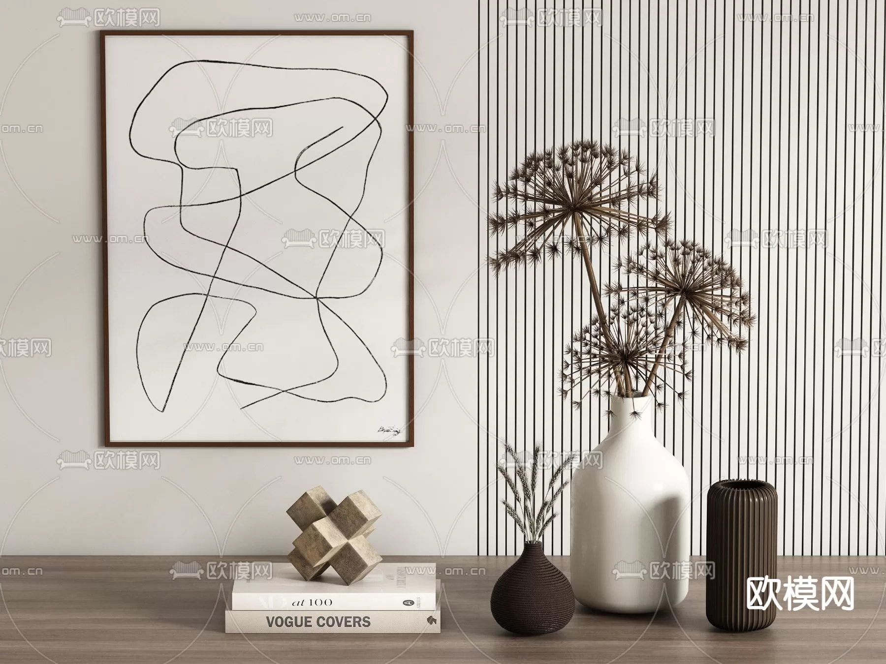 WABI SABI STYLE 3D MODELS – DECOR SETS – 0036