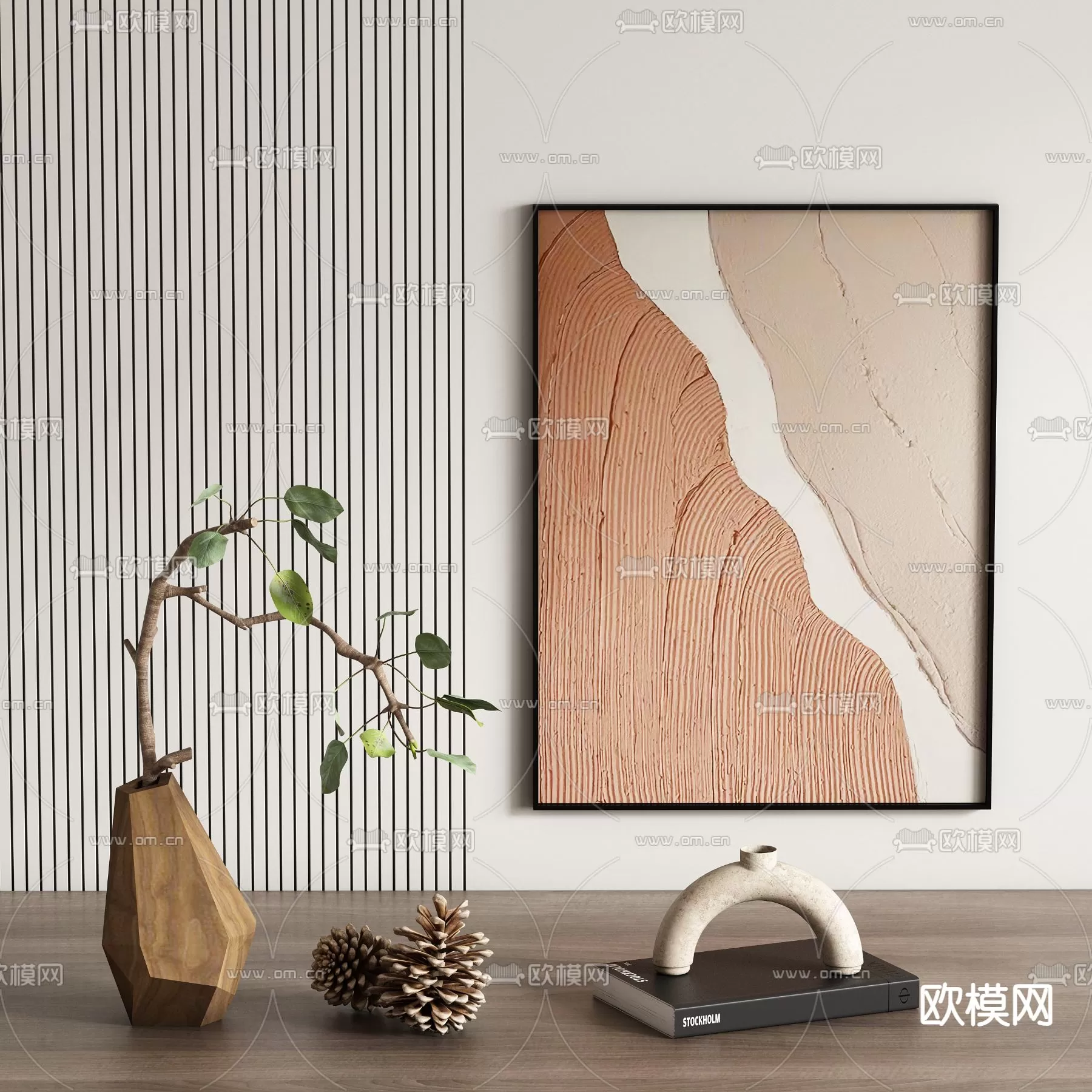 WABI SABI STYLE 3D MODELS – DECOR SETS – 0037