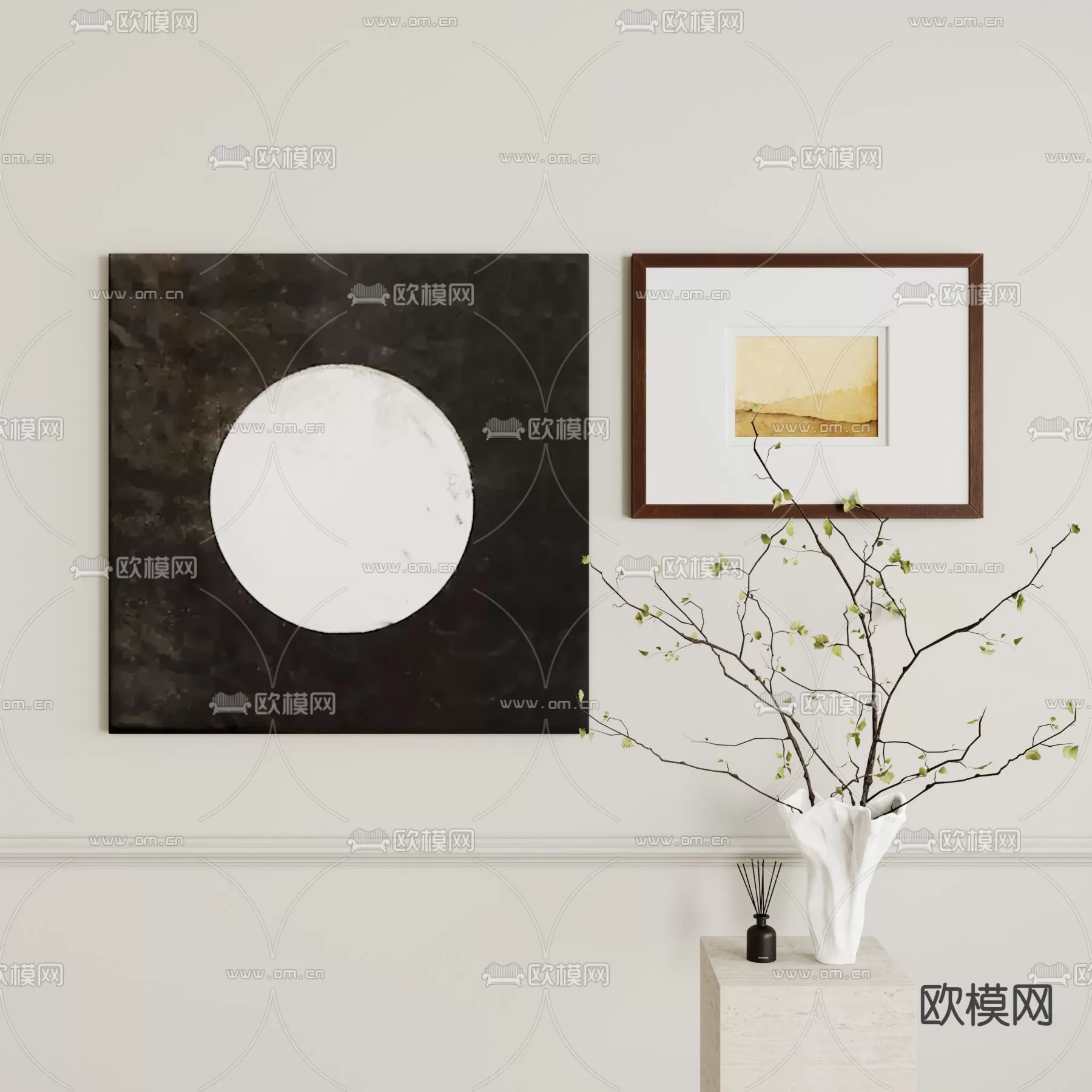 WABI SABI STYLE 3D MODELS – DECOR SETS – 0038