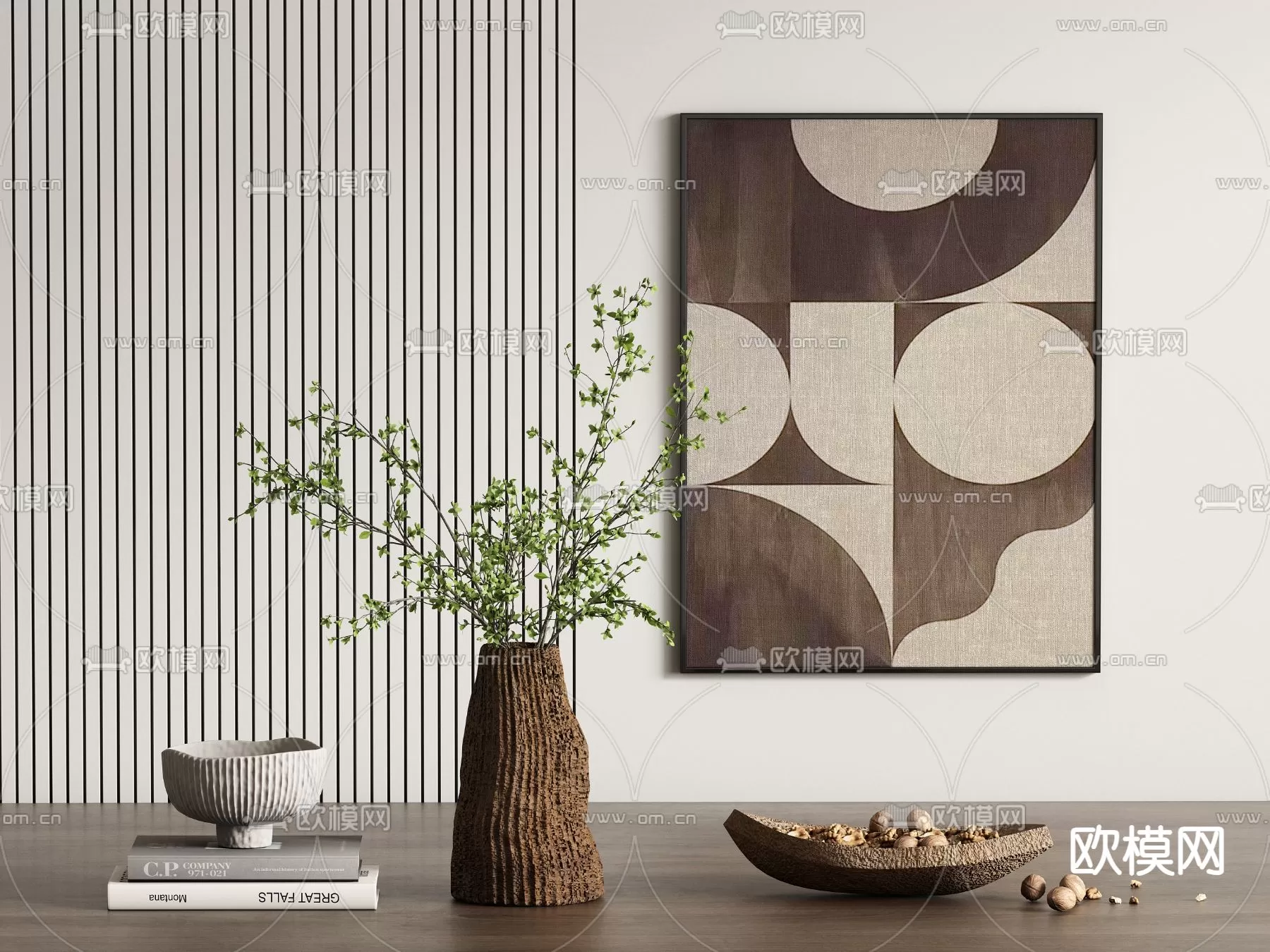 WABI SABI STYLE 3D MODELS – DECOR SETS – 0044