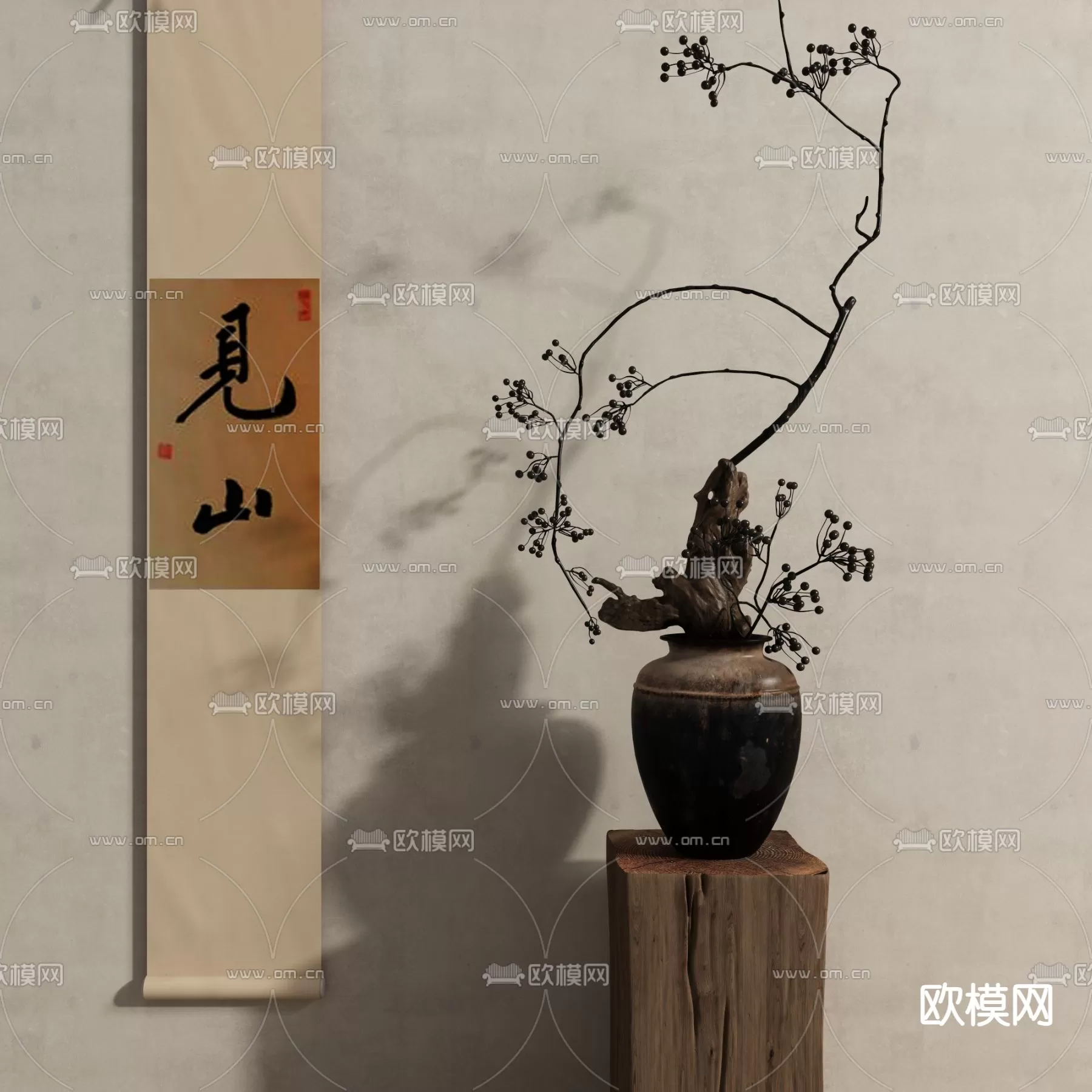 WABI SABI STYLE 3D MODELS – DECOR SETS – 0045