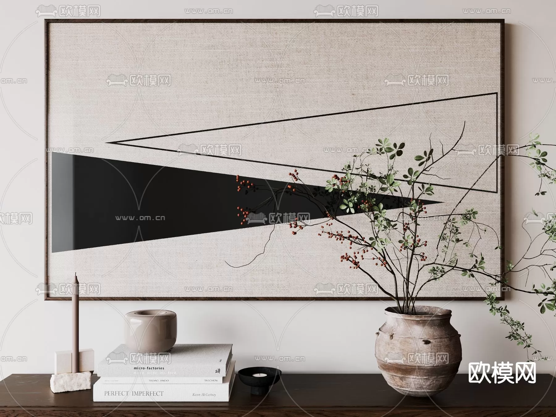 WABI SABI STYLE 3D MODELS – DECOR SETS – 0046