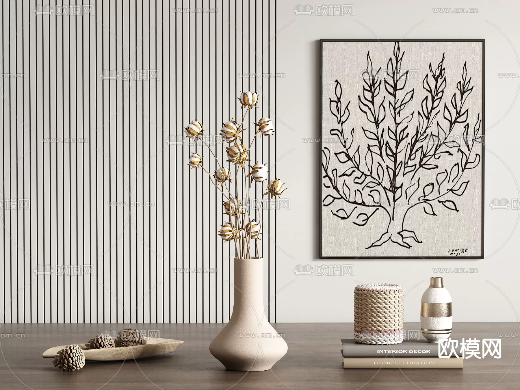 WABI SABI STYLE 3D MODELS – DECOR SETS – 0047