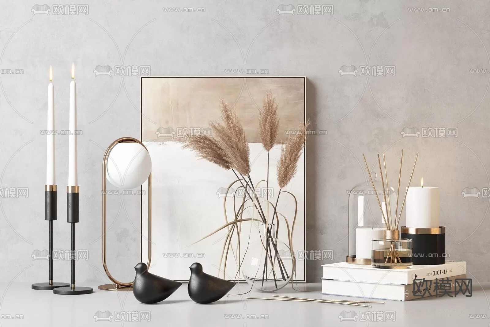 WABI SABI STYLE 3D MODELS – DECOR SETS – 0049