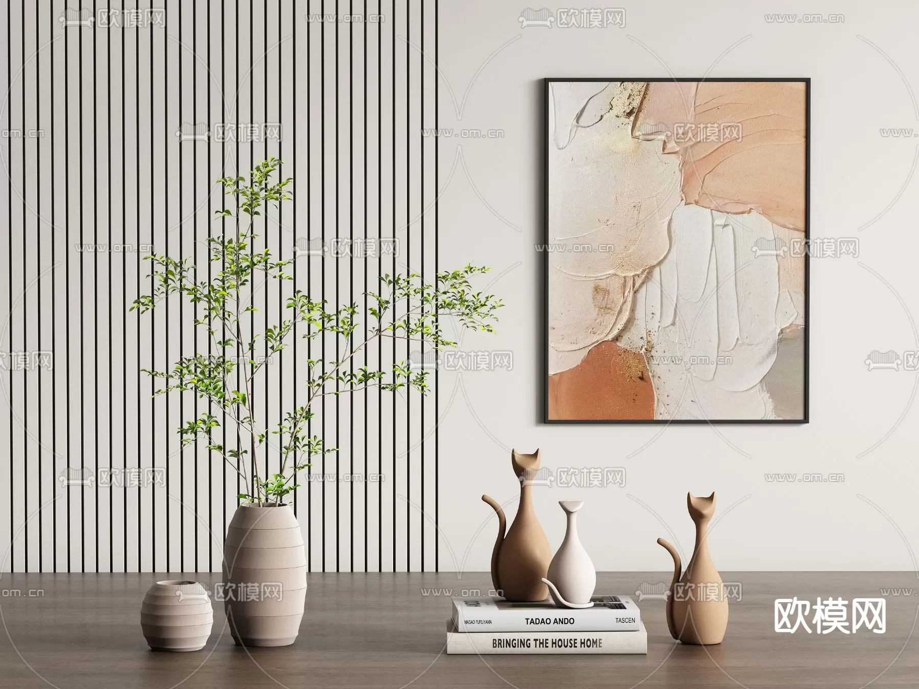 WABI SABI STYLE 3D MODELS – DECOR SETS – 0063