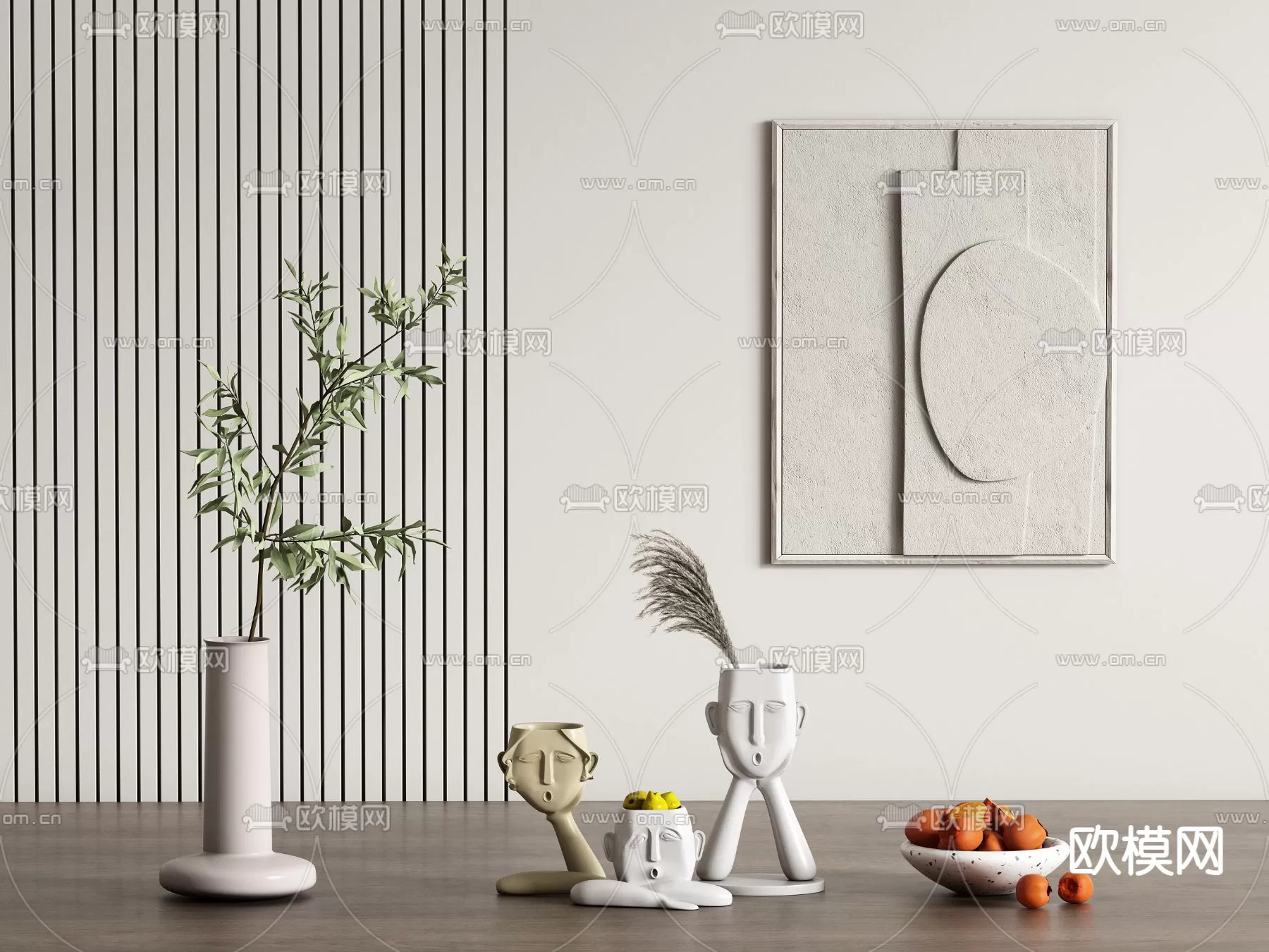 WABI SABI STYLE 3D MODELS – DECOR SETS – 0064