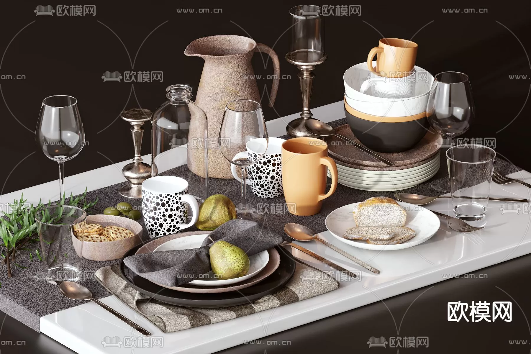 WABI SABI STYLE 3D MODELS – DECOR SETS – 0066