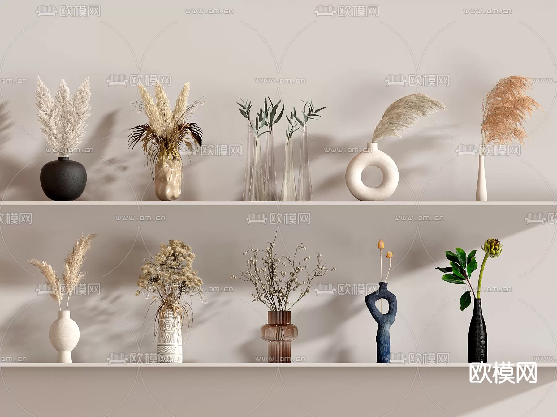 WABI SABI STYLE 3D MODELS – DECOR SETS – 0068