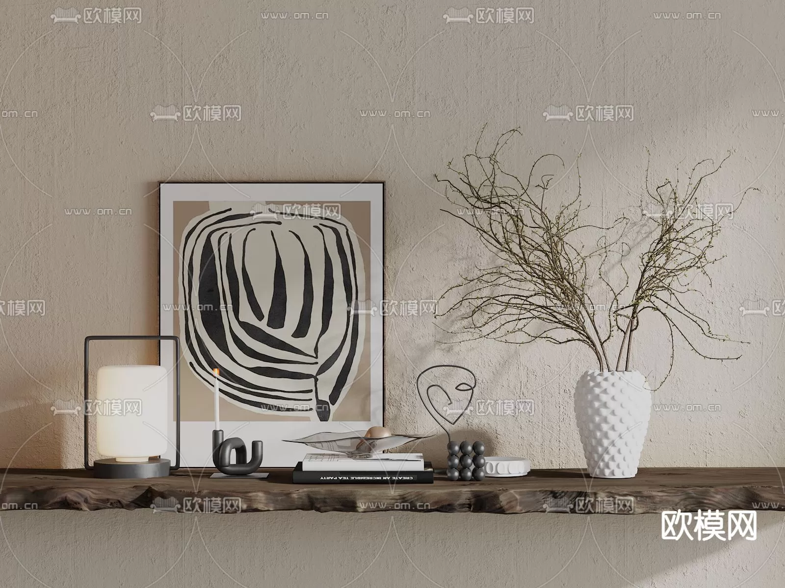 WABI SABI STYLE 3D MODELS – DECOR SETS – 0073