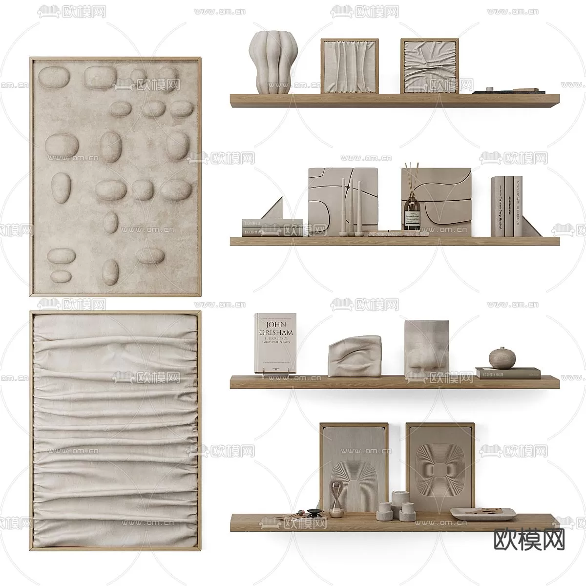 WABI SABI STYLE 3D MODELS – DECOR SETS – 0074