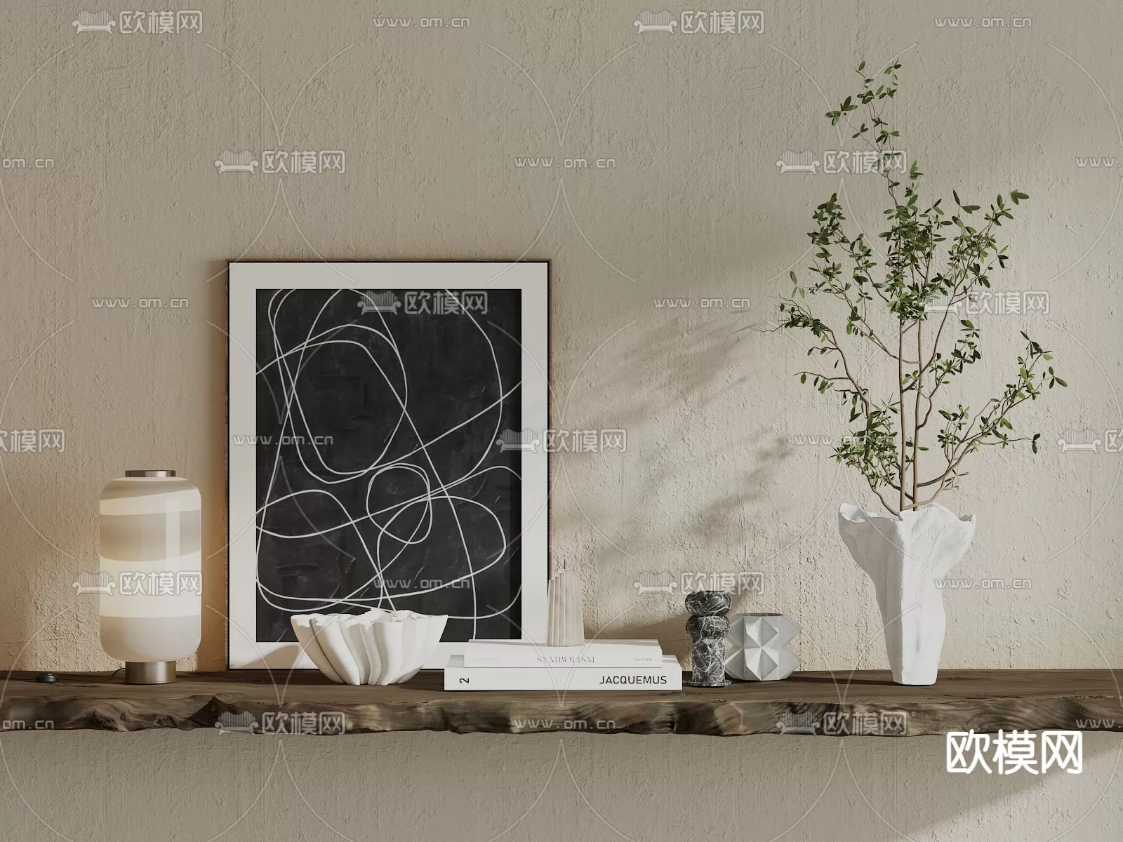 WABI SABI STYLE 3D MODELS – DECOR SETS – 0075