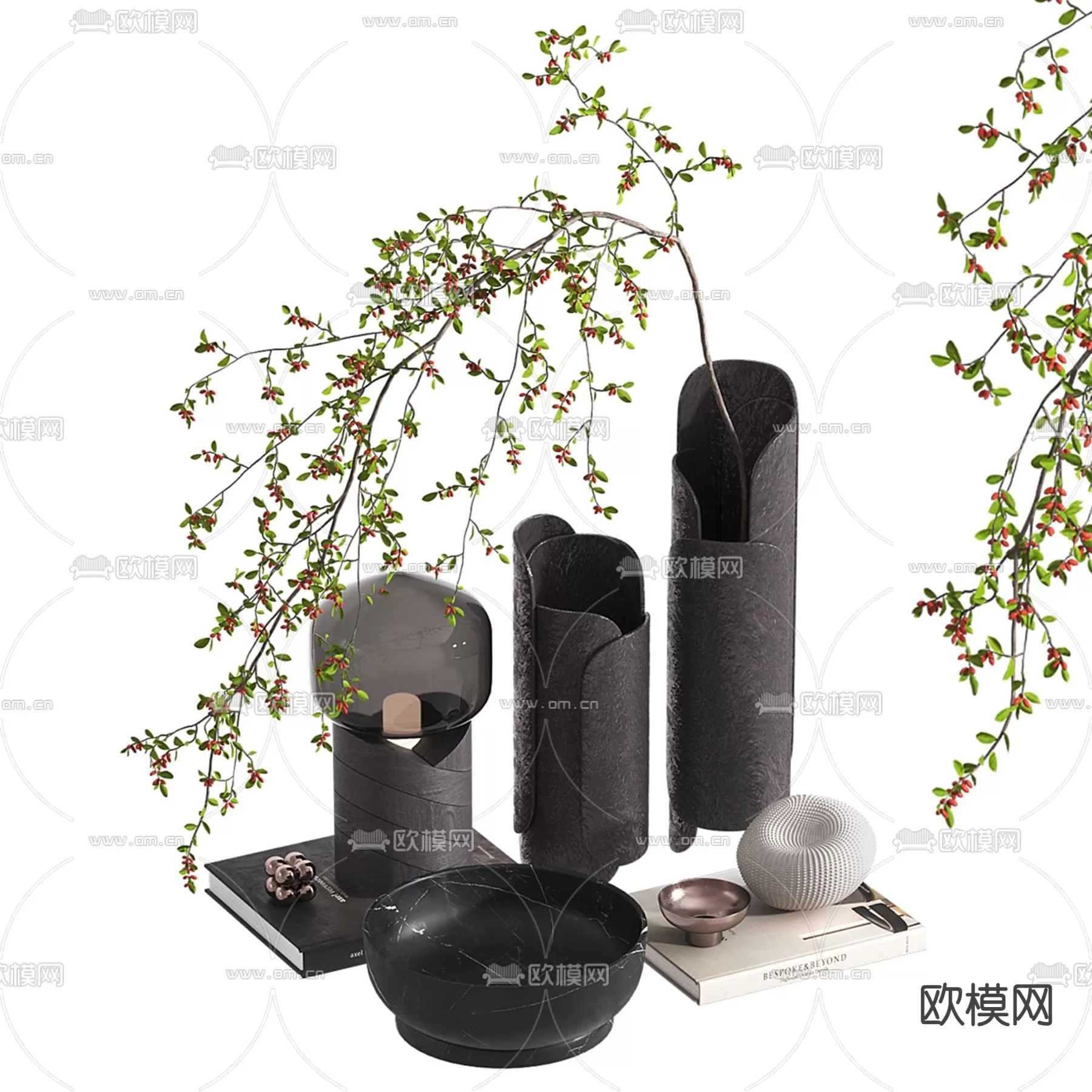 WABI SABI STYLE 3D MODELS – DECOR SETS – 0082