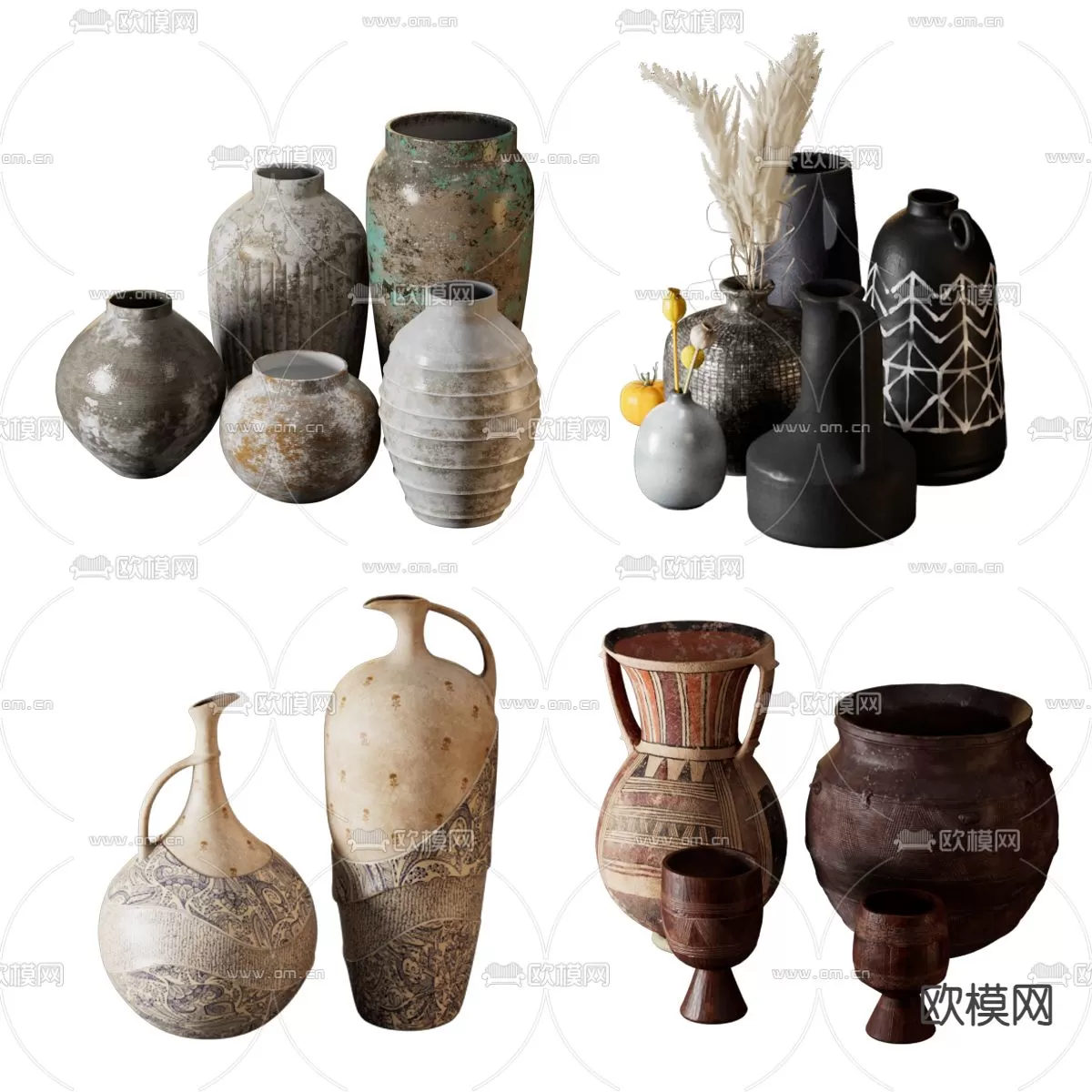 WABI SABI STYLE 3D MODELS – DECOR SETS – 0086