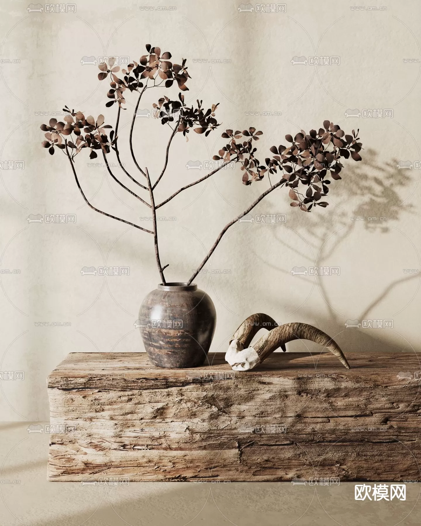 WABI SABI STYLE 3D MODELS – DECOR SETS – 0087