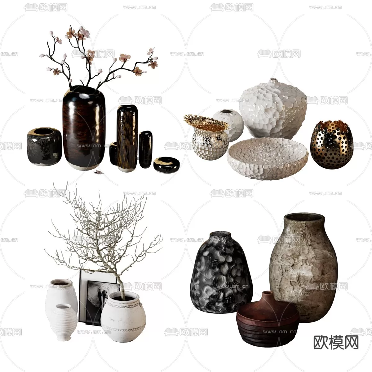 WABI SABI STYLE 3D MODELS – DECOR SETS – 0088