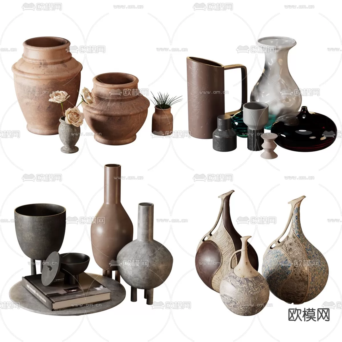 WABI SABI STYLE 3D MODELS – DECOR SETS – 0089