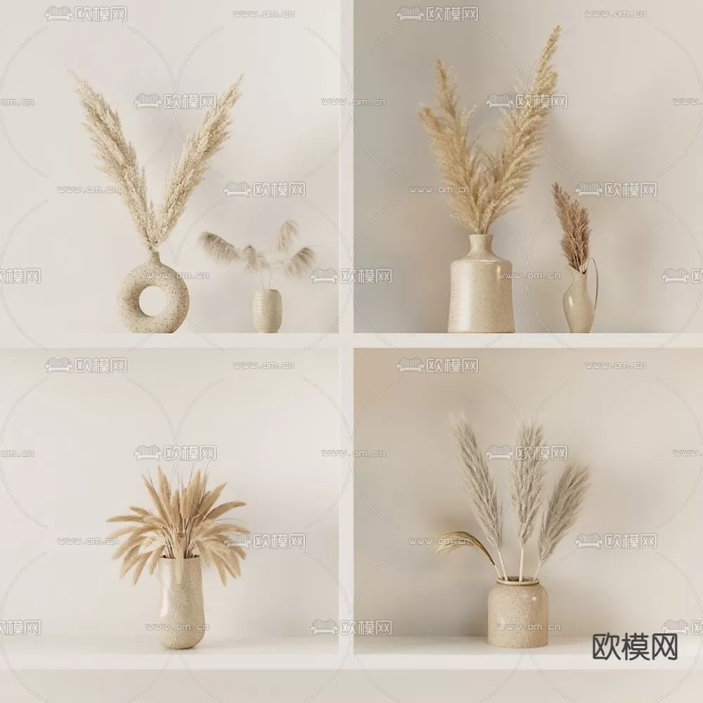 WABI SABI STYLE 3D MODELS – DECOR SETS – 0090
