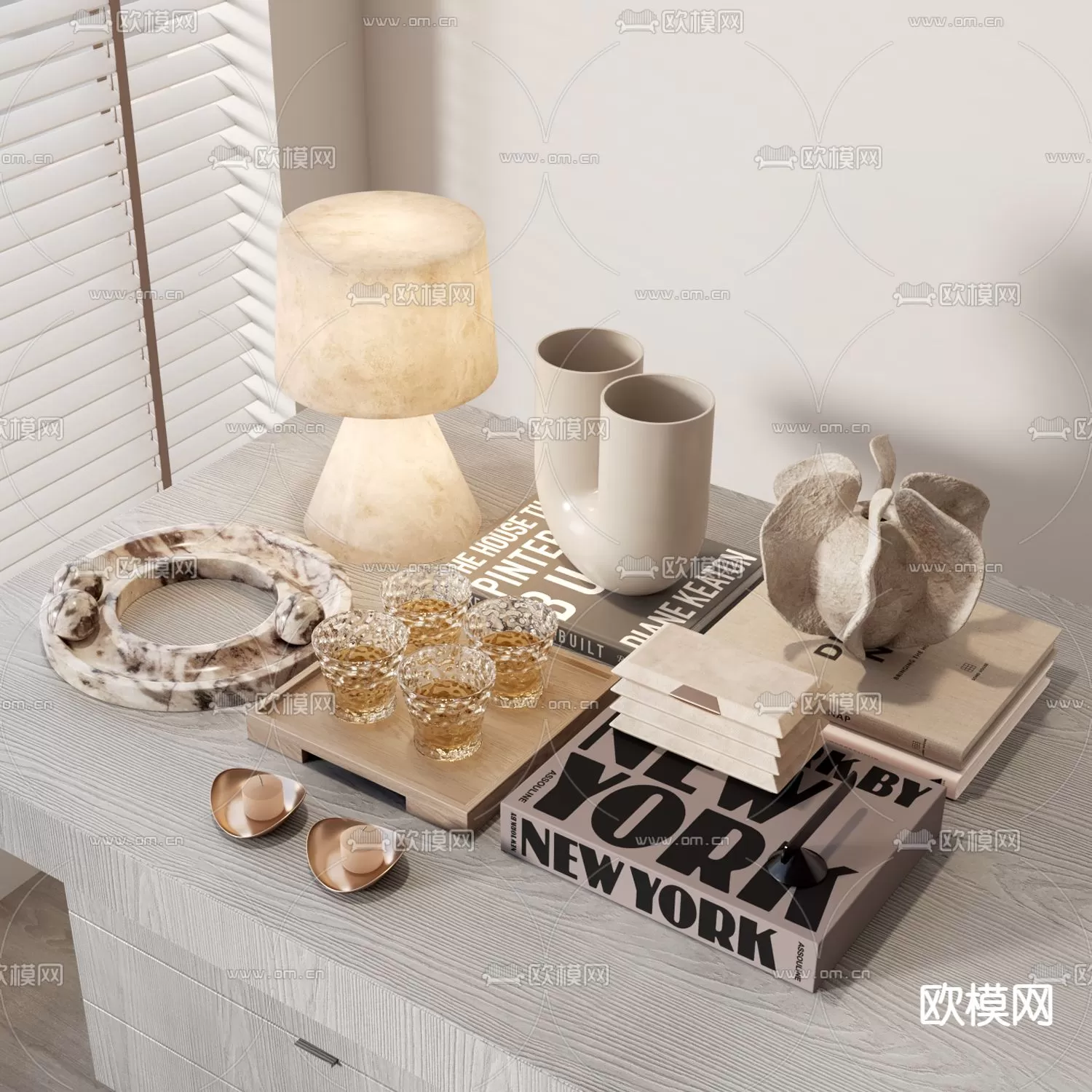 WABI SABI STYLE 3D MODELS – DECOR SETS – 0093