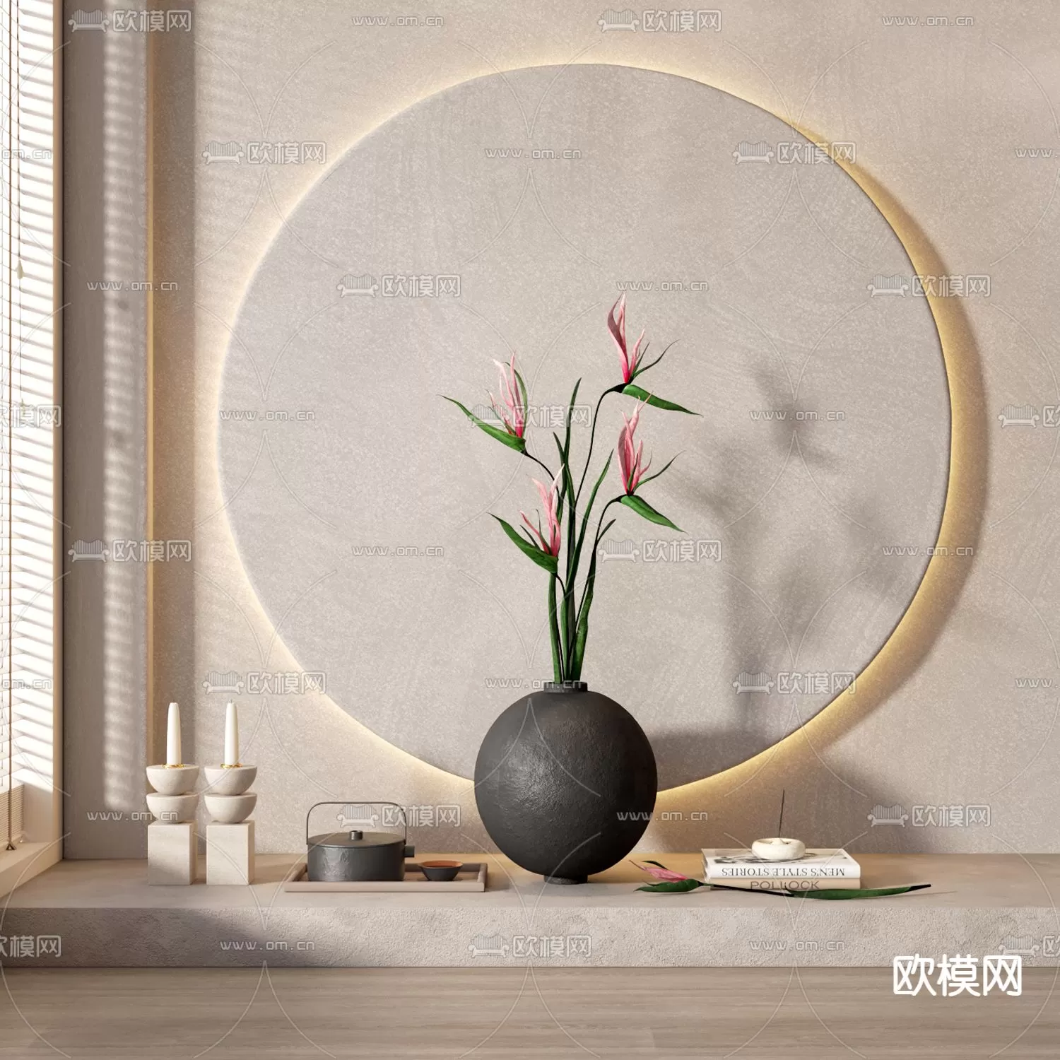 WABI SABI STYLE 3D MODELS – DECOR SETS – 0094
