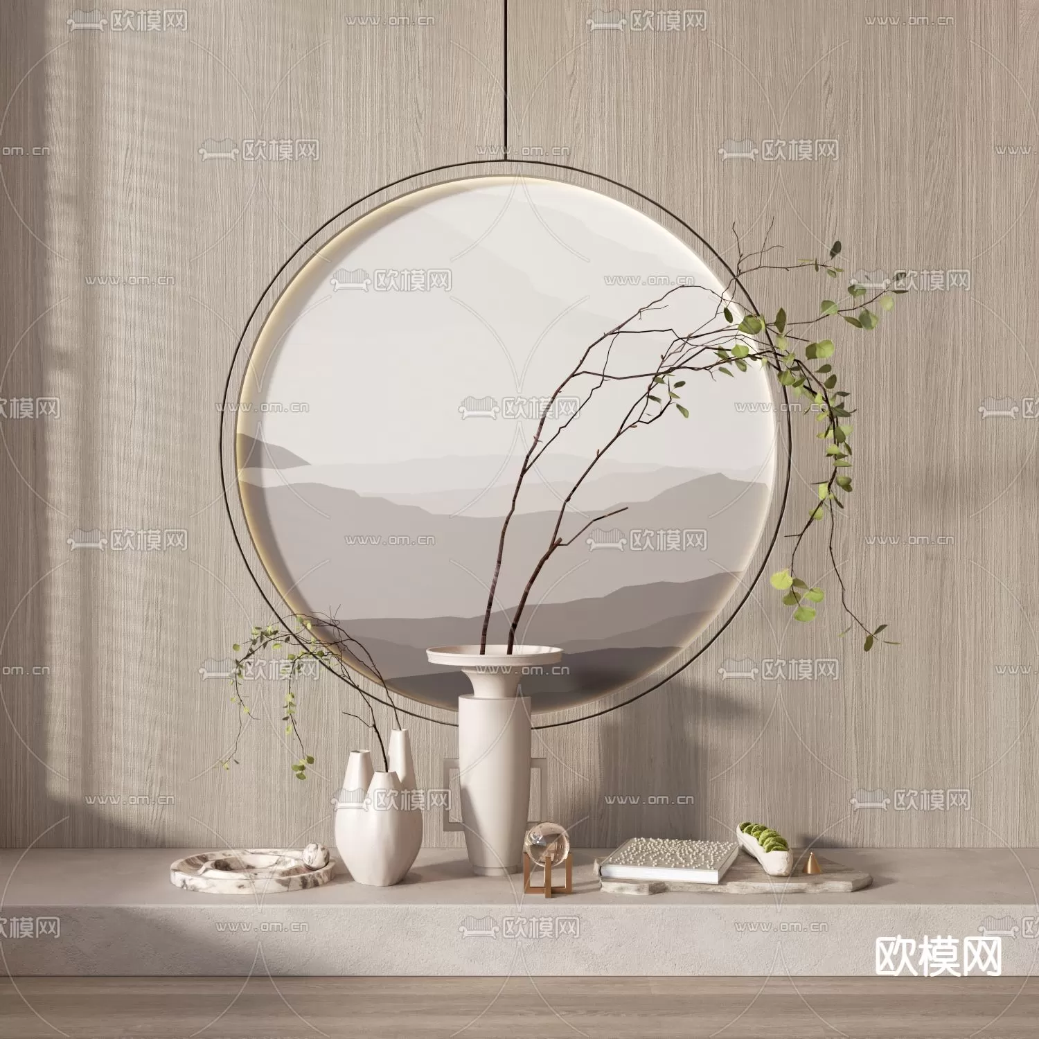 WABI SABI STYLE 3D MODELS – DECOR SETS – 0095