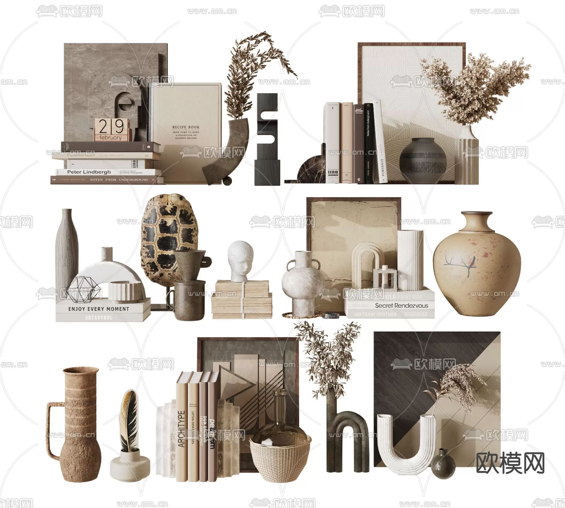 WABI SABI STYLE 3D MODELS – DECOR SETS – 0102