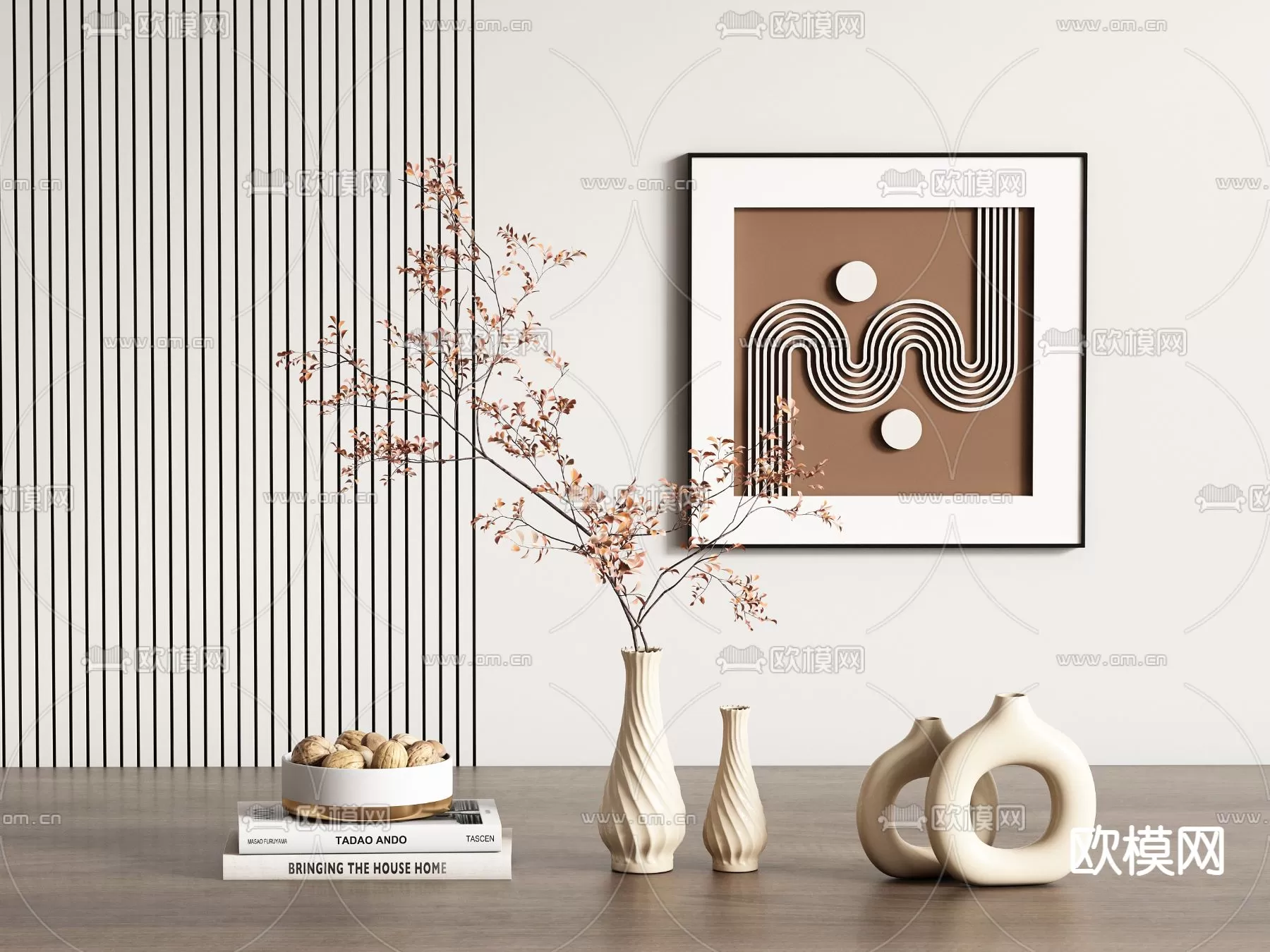WABI SABI STYLE 3D MODELS – DECOR SETS – 0118