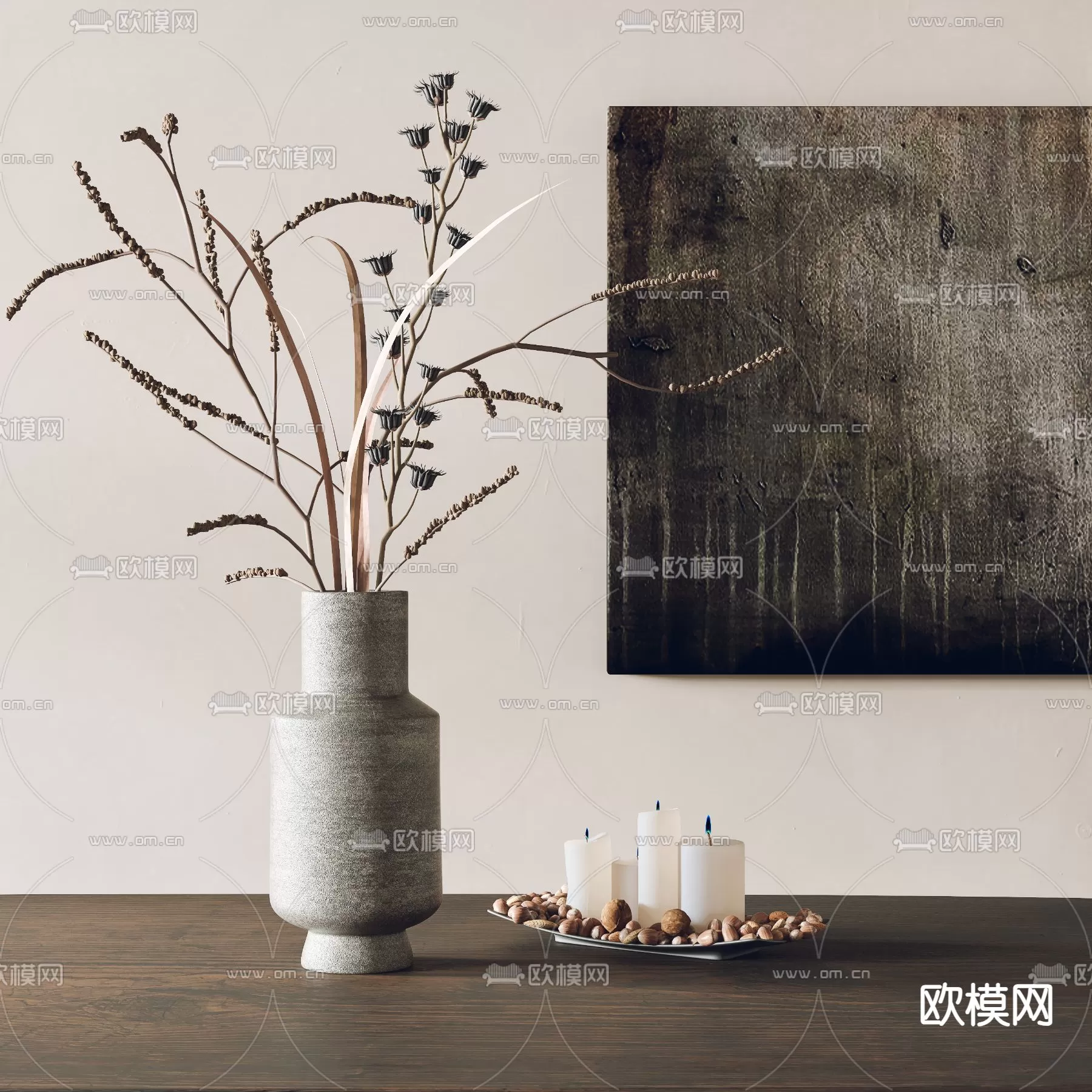 WABI SABI STYLE 3D MODELS – DECOR SETS – 0129