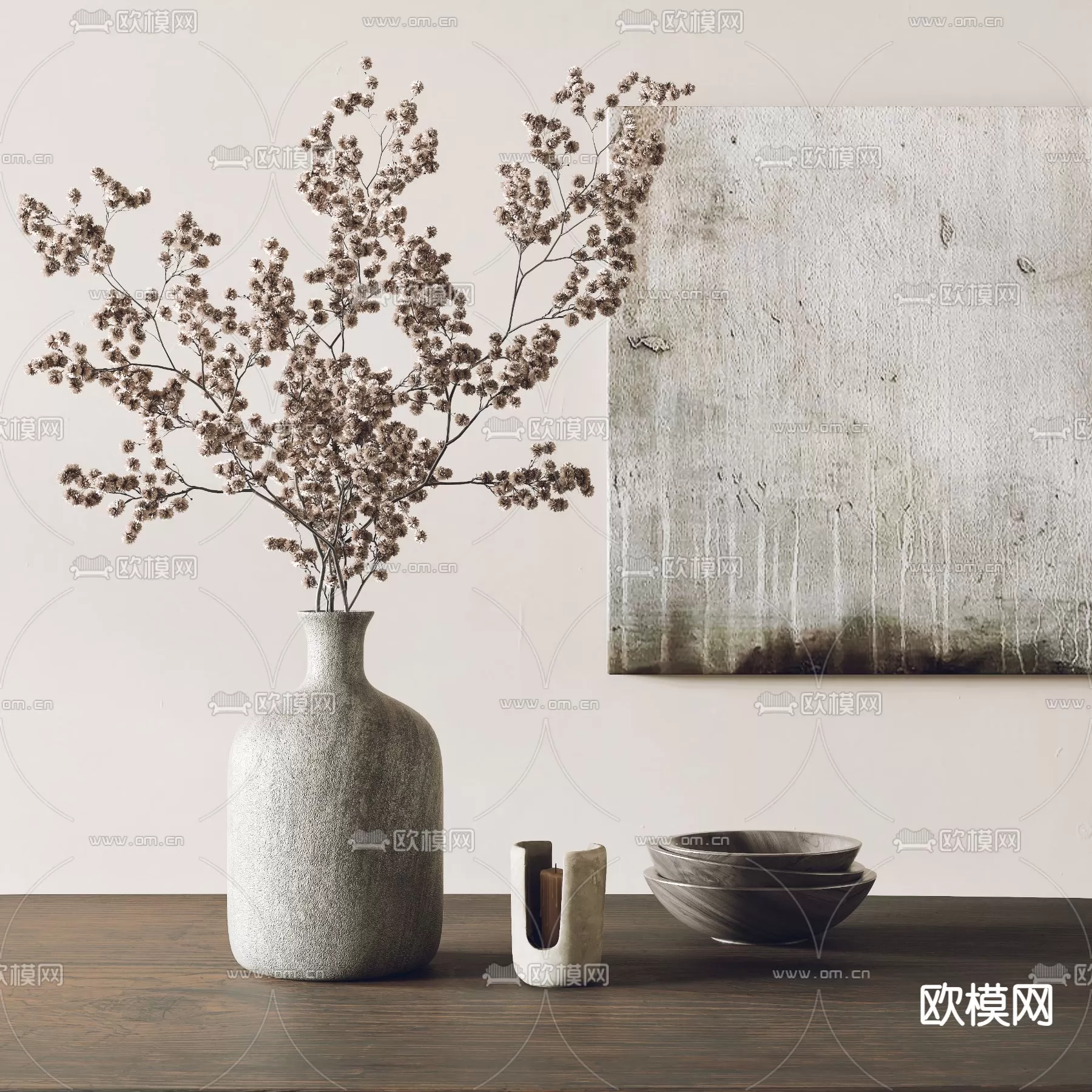 WABI SABI STYLE 3D MODELS – DECOR SETS – 0130